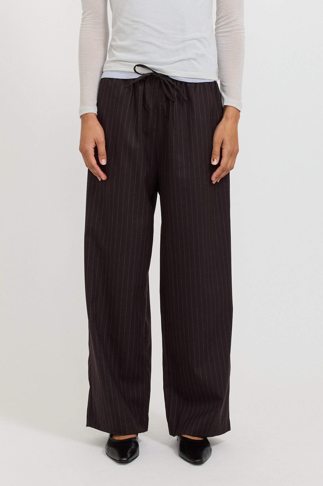 Drawcord Wool Pant Licorice