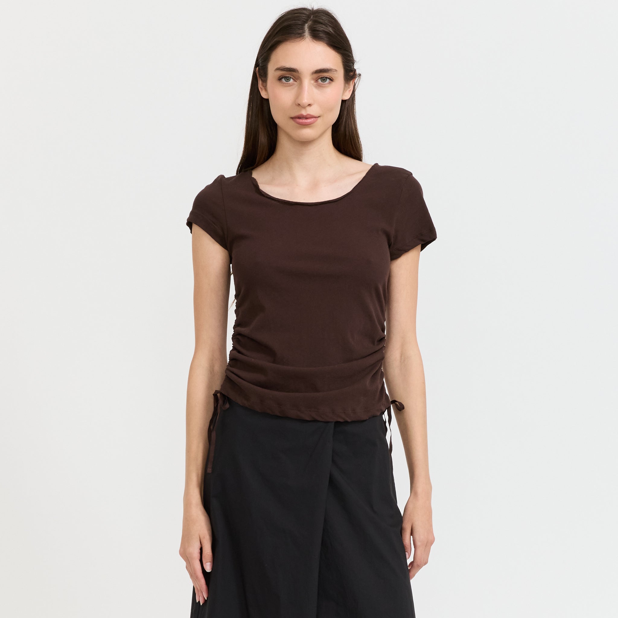 Draw Side Tee Brown