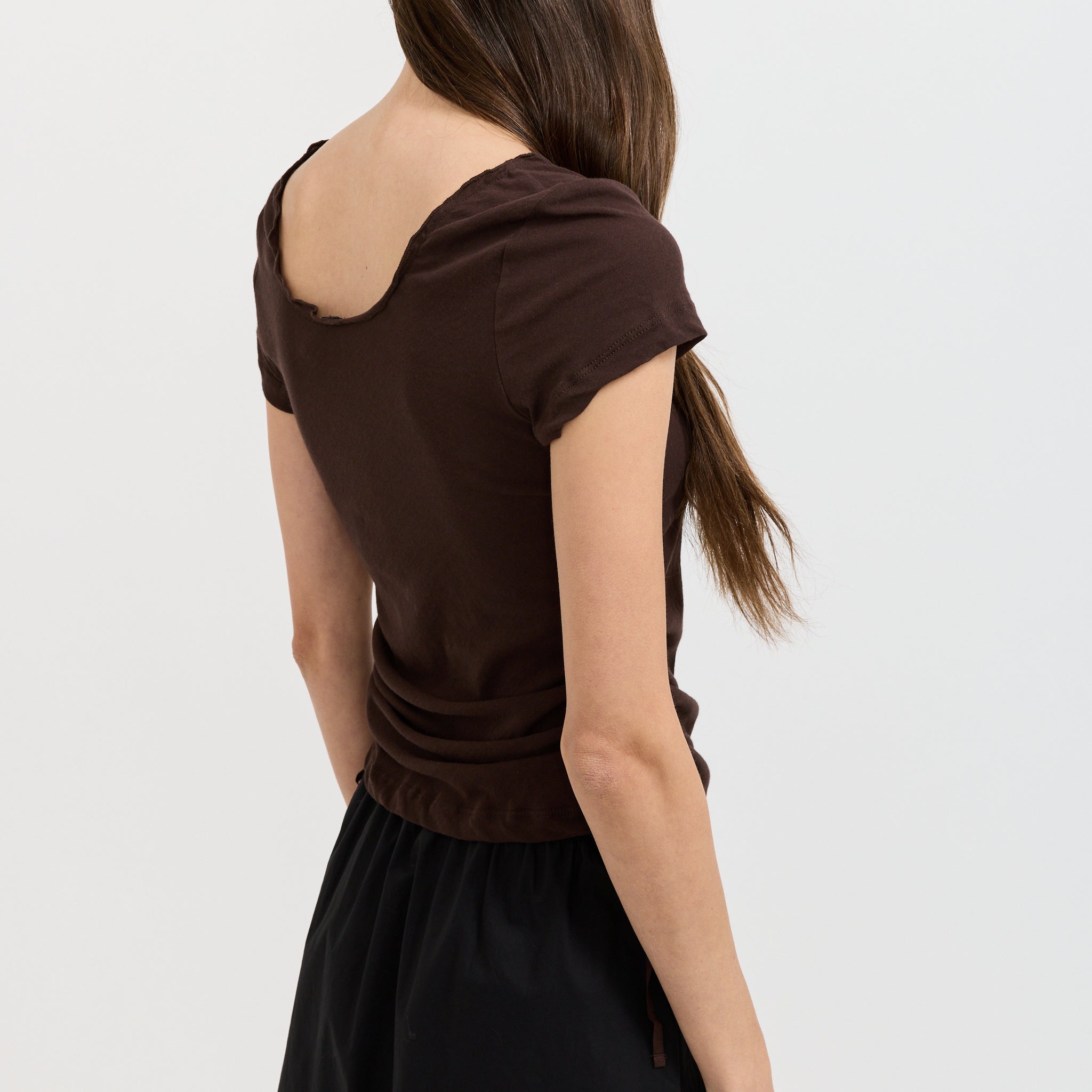 Draw Side Tee Brown