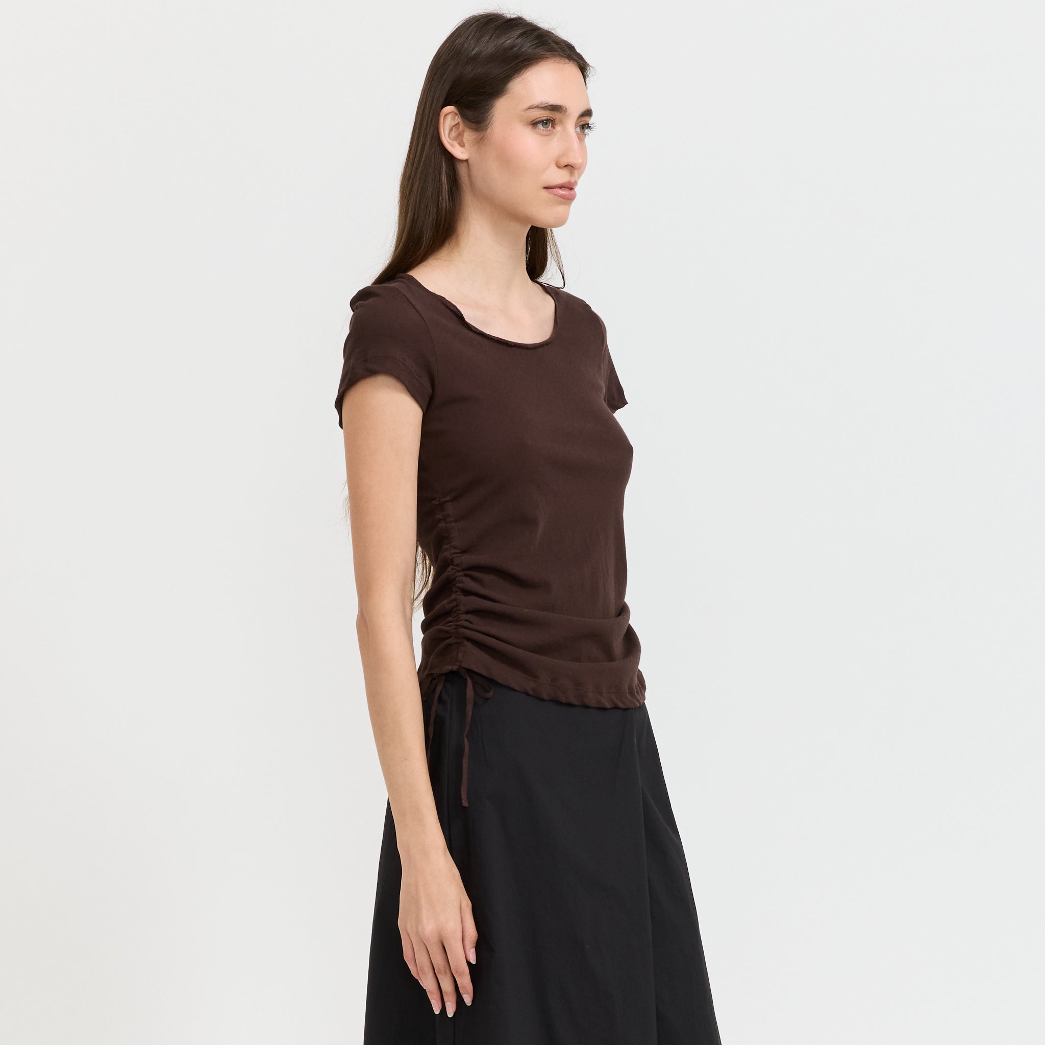Draw Side Tee Brown