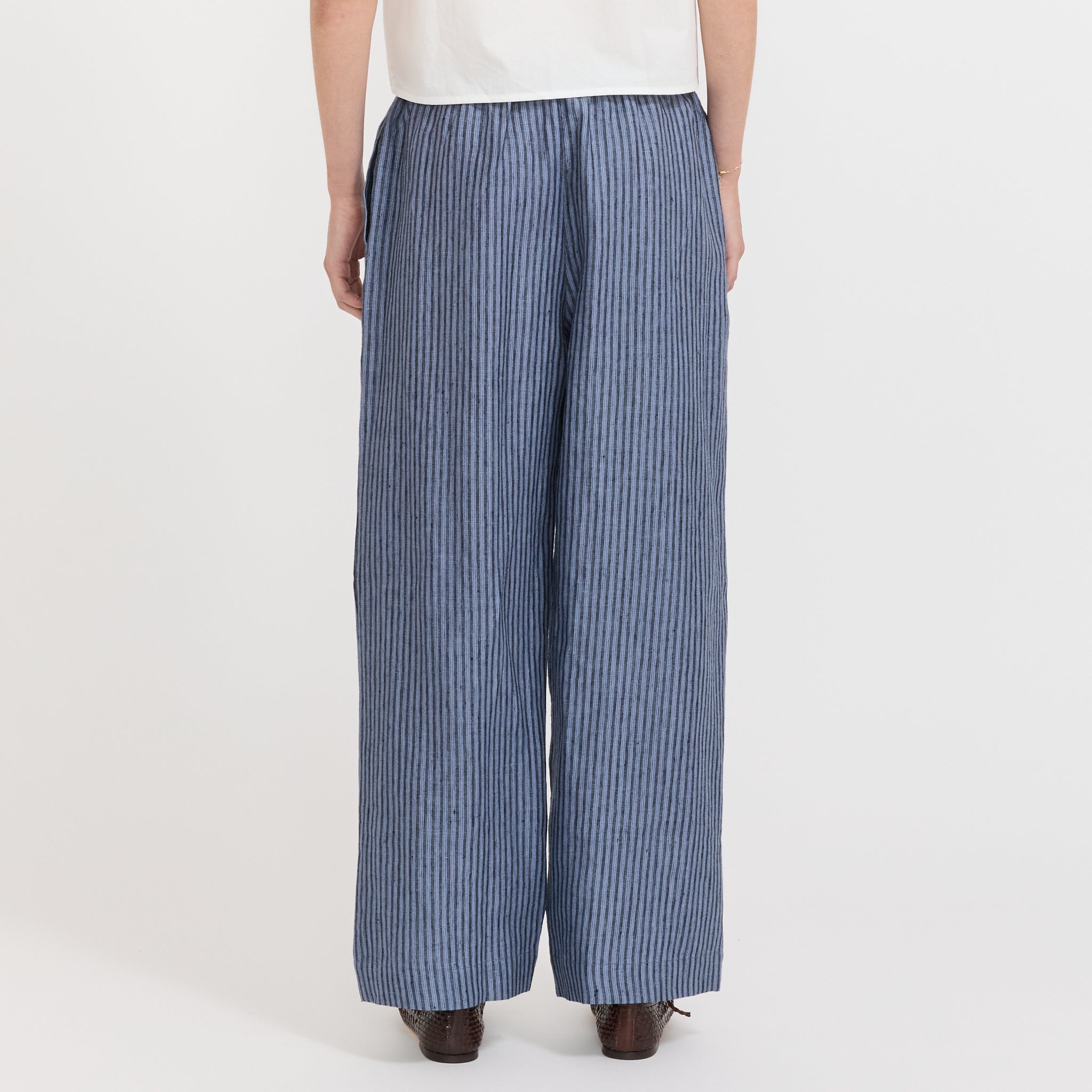 Deiji Studios | Ease Trouser Azure Stripe | Maplestore