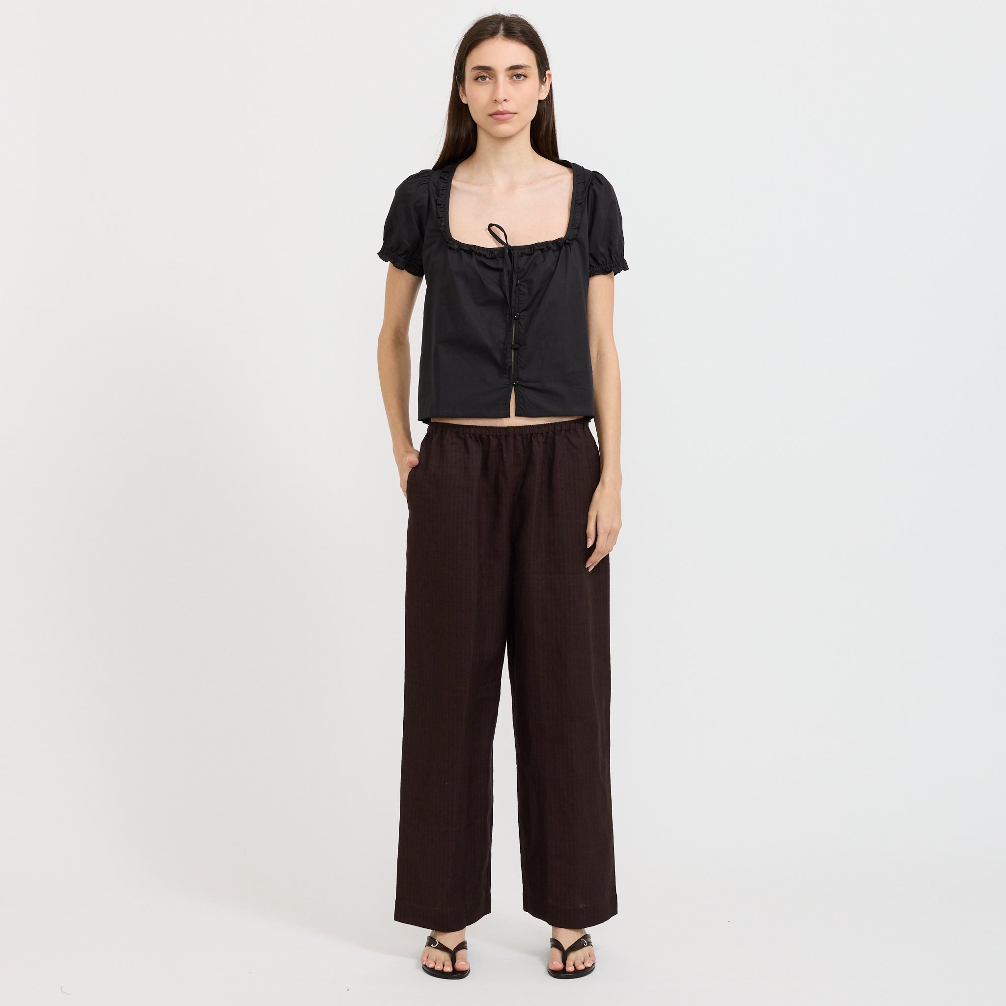 Ease Trouser Brown Black Stripe