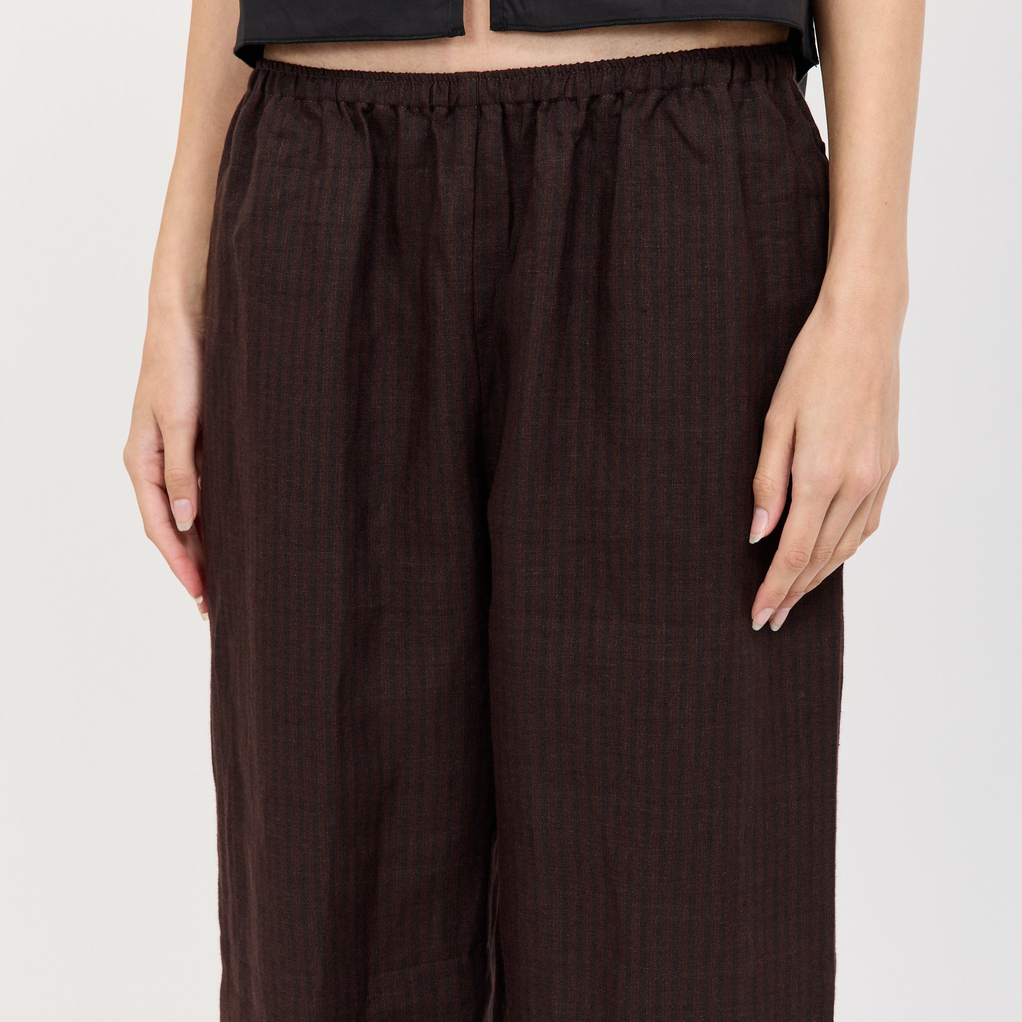 Ease Trouser Brown Black Stripe