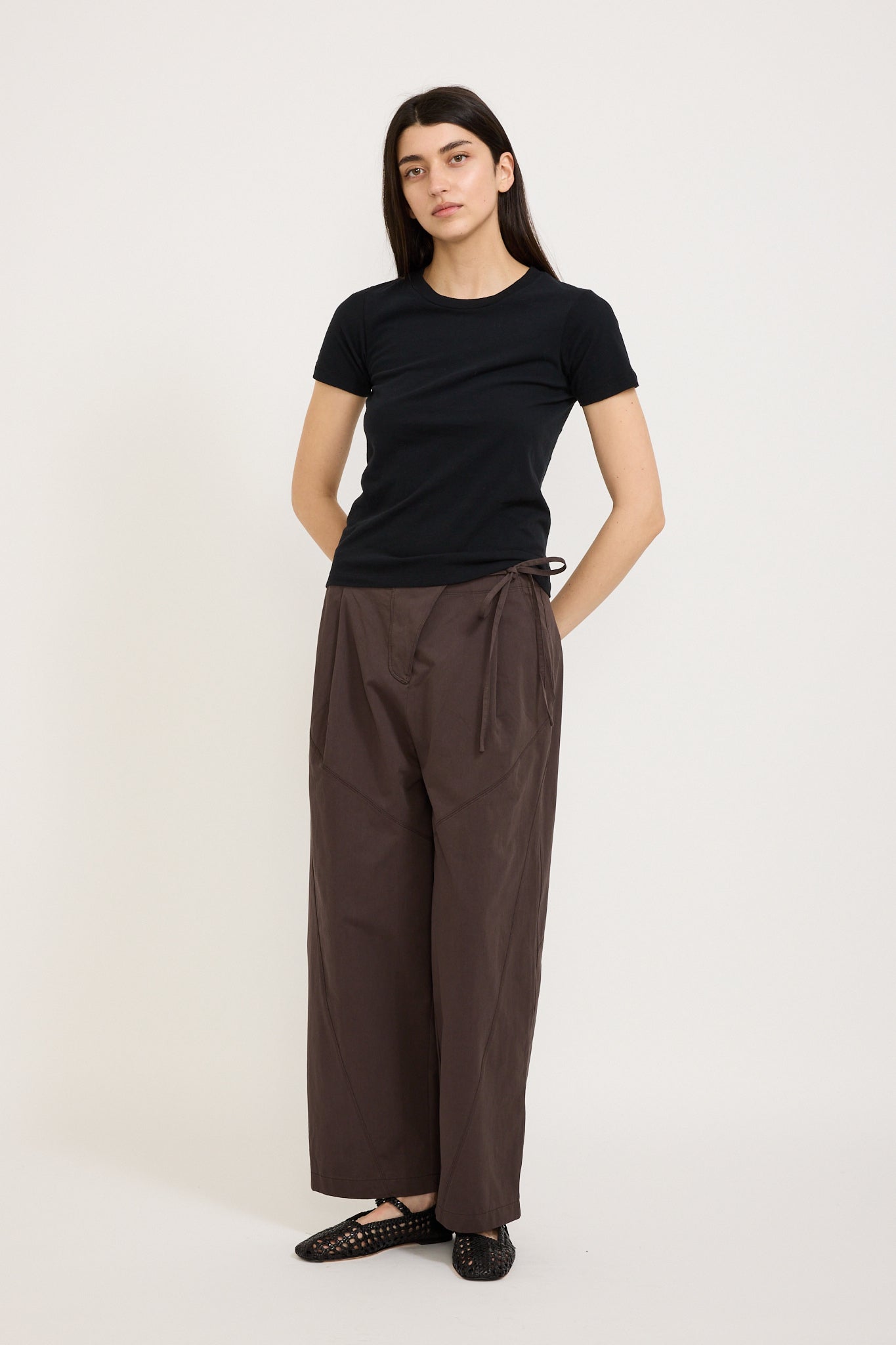 Deiji Studios | Flag Tie Pant Dark Brown | Maplestore