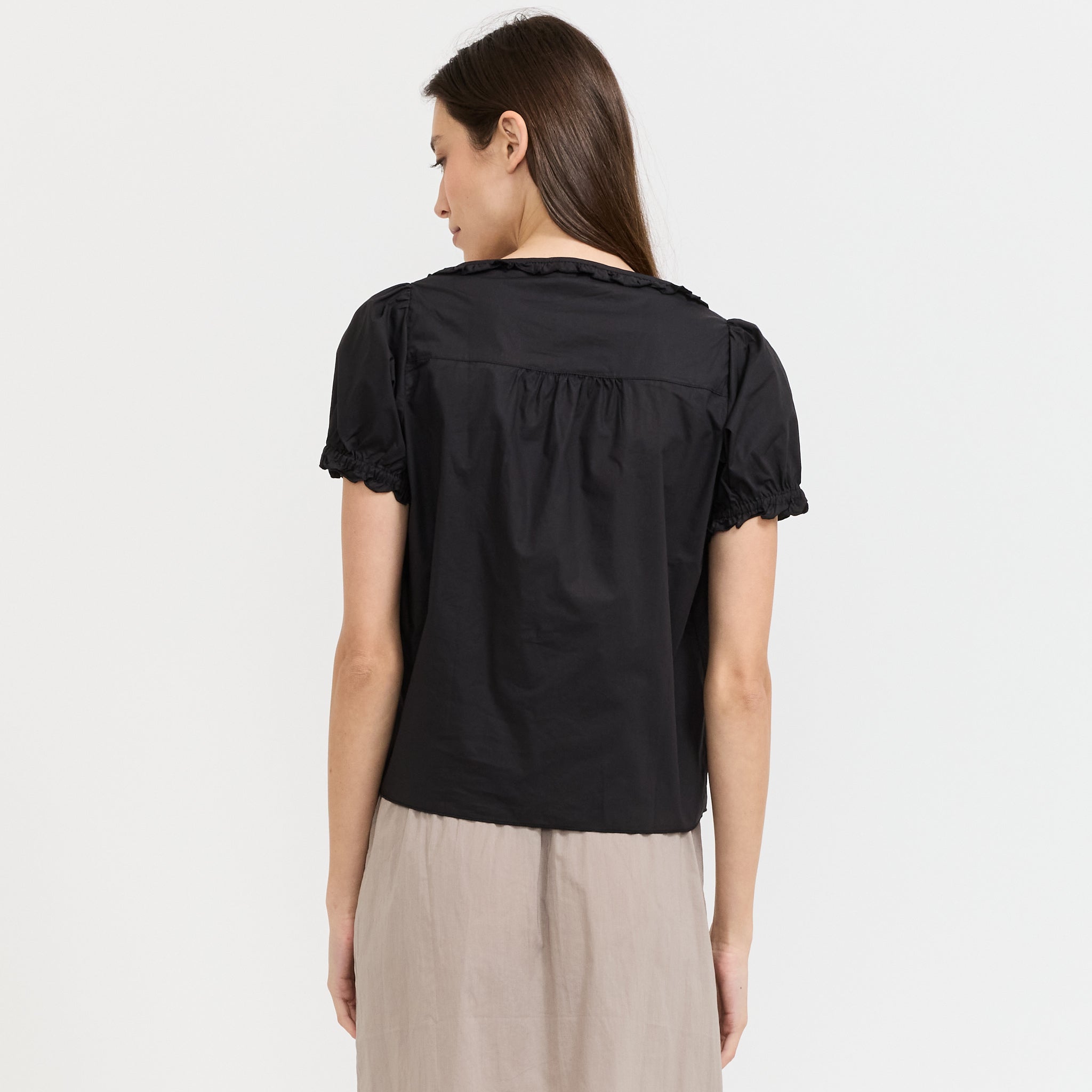 Flounced Top Black