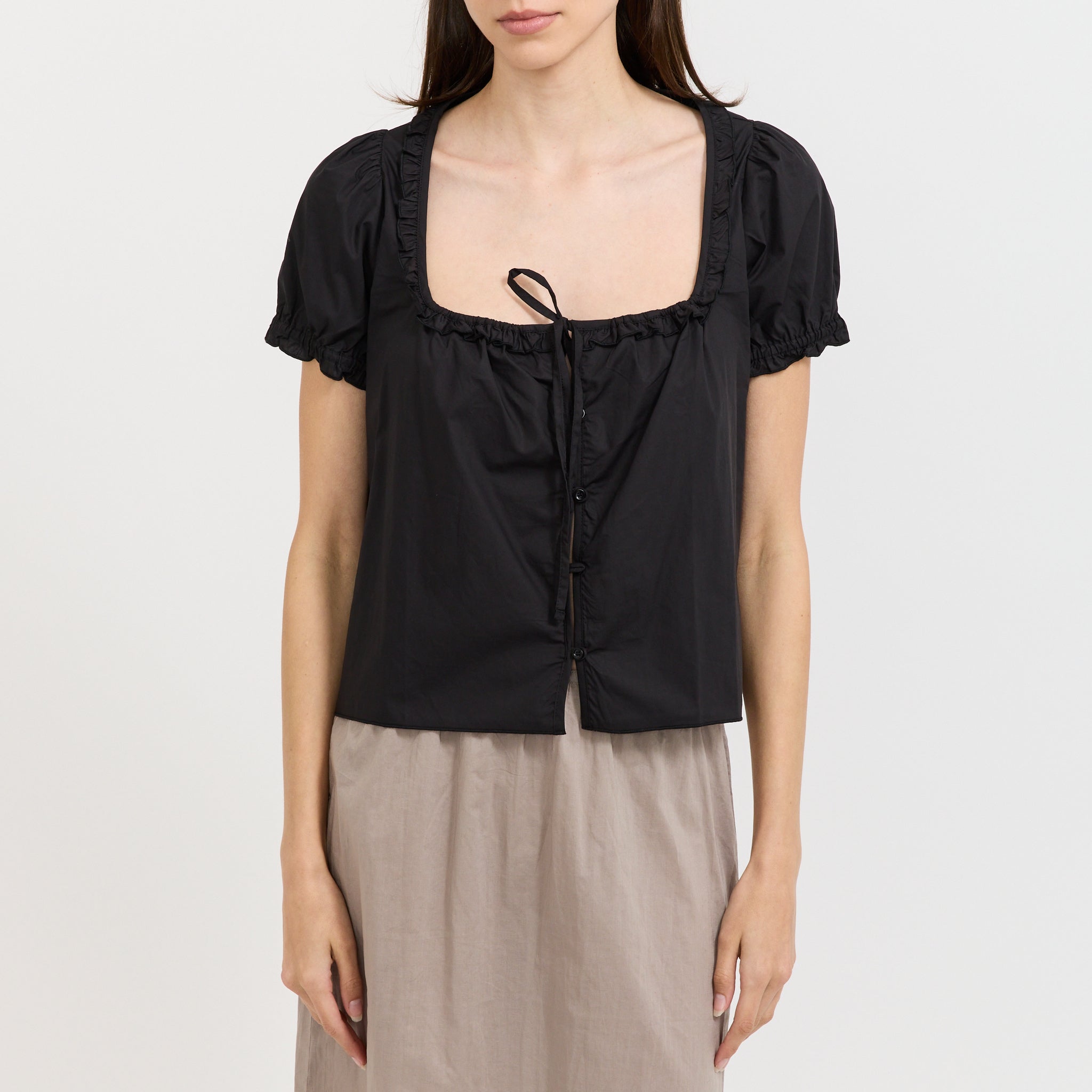 Flounced Top Black