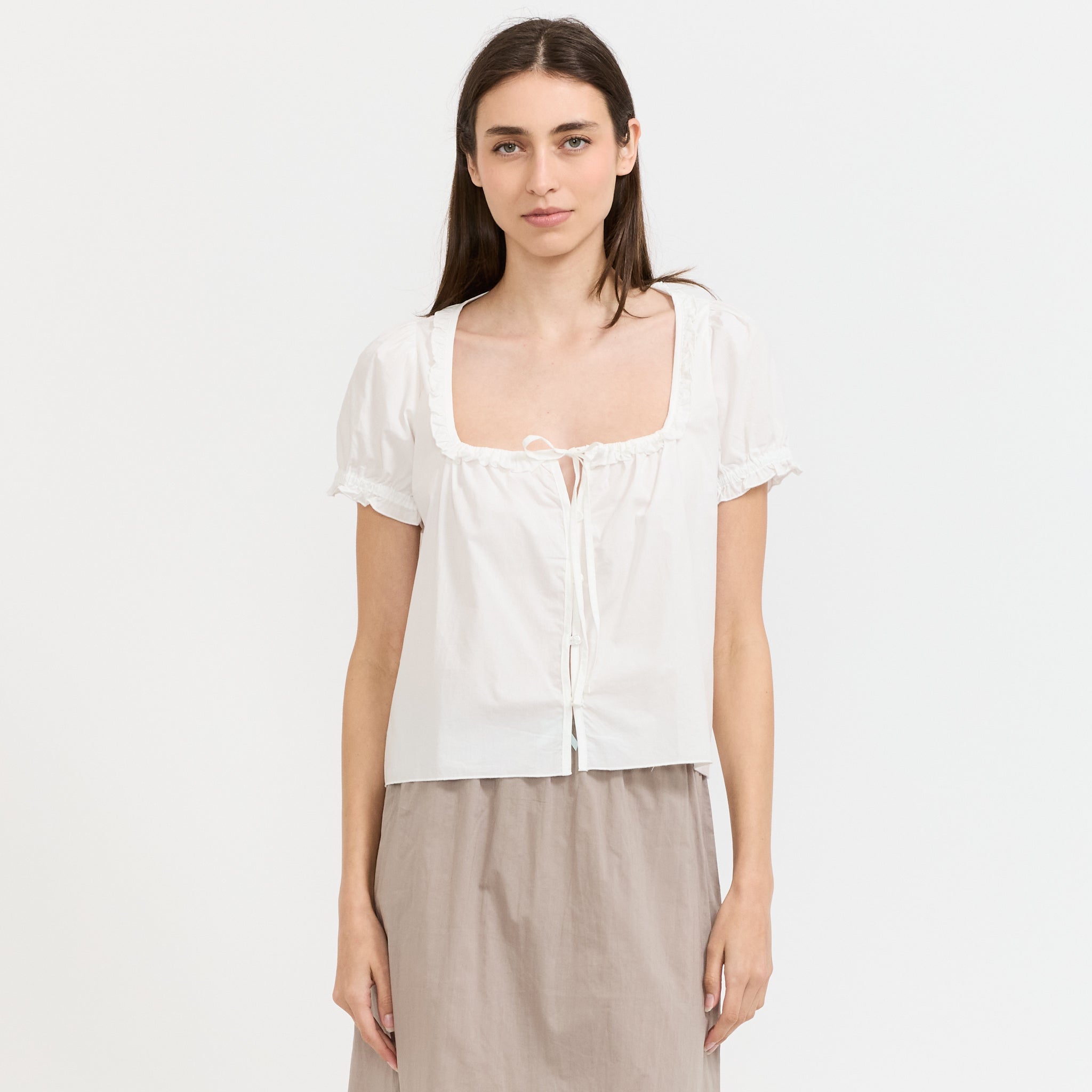 Flounced Top White