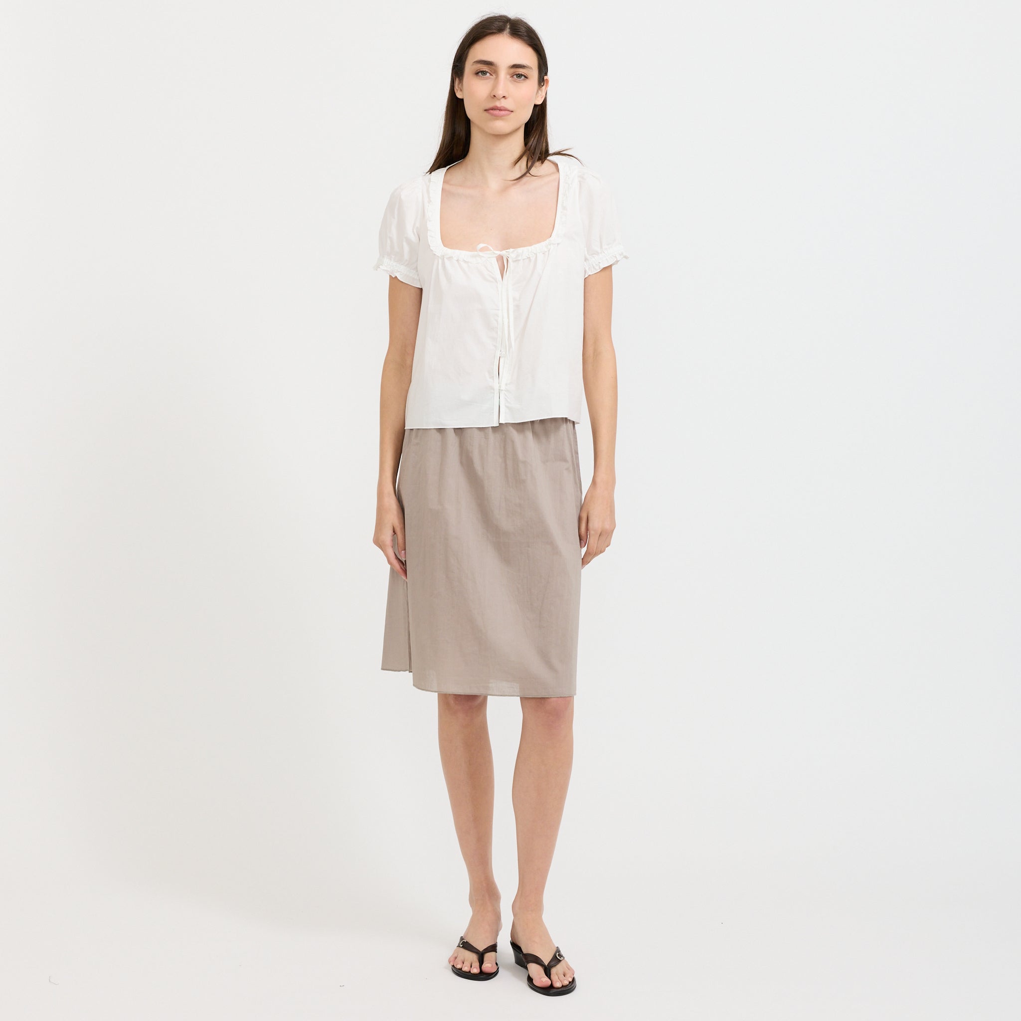 Flounced Top White