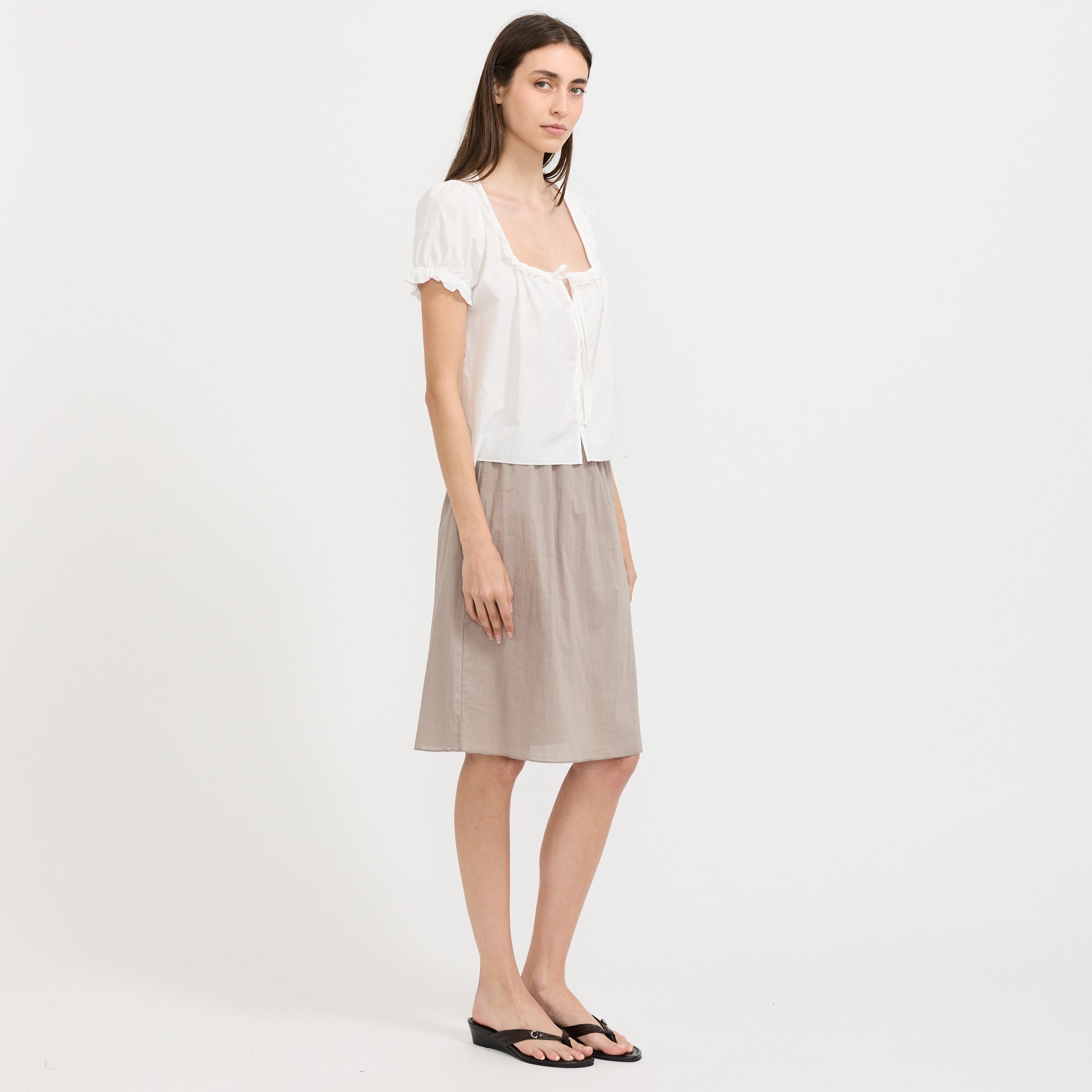 Flounced Top White