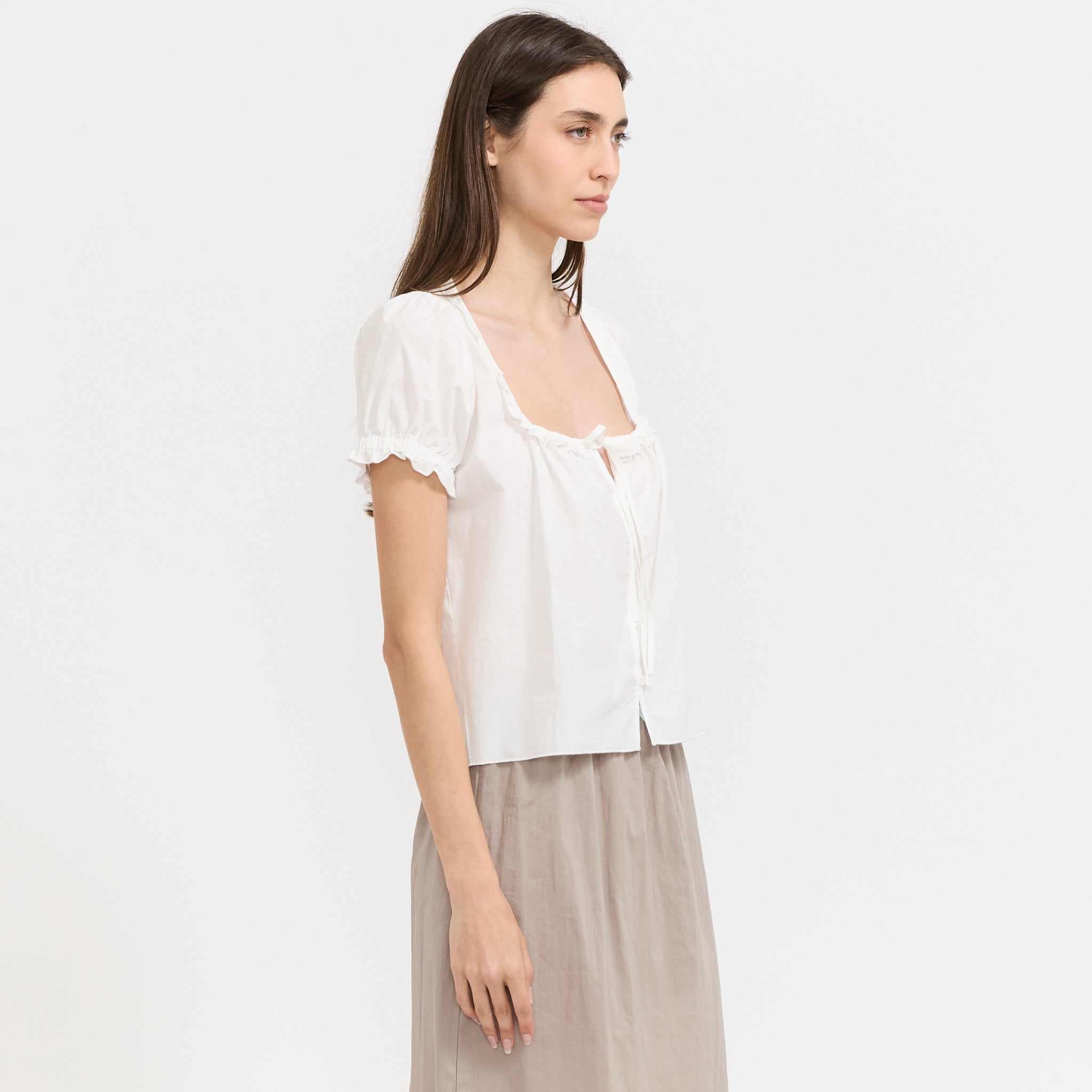 Flounced Top White