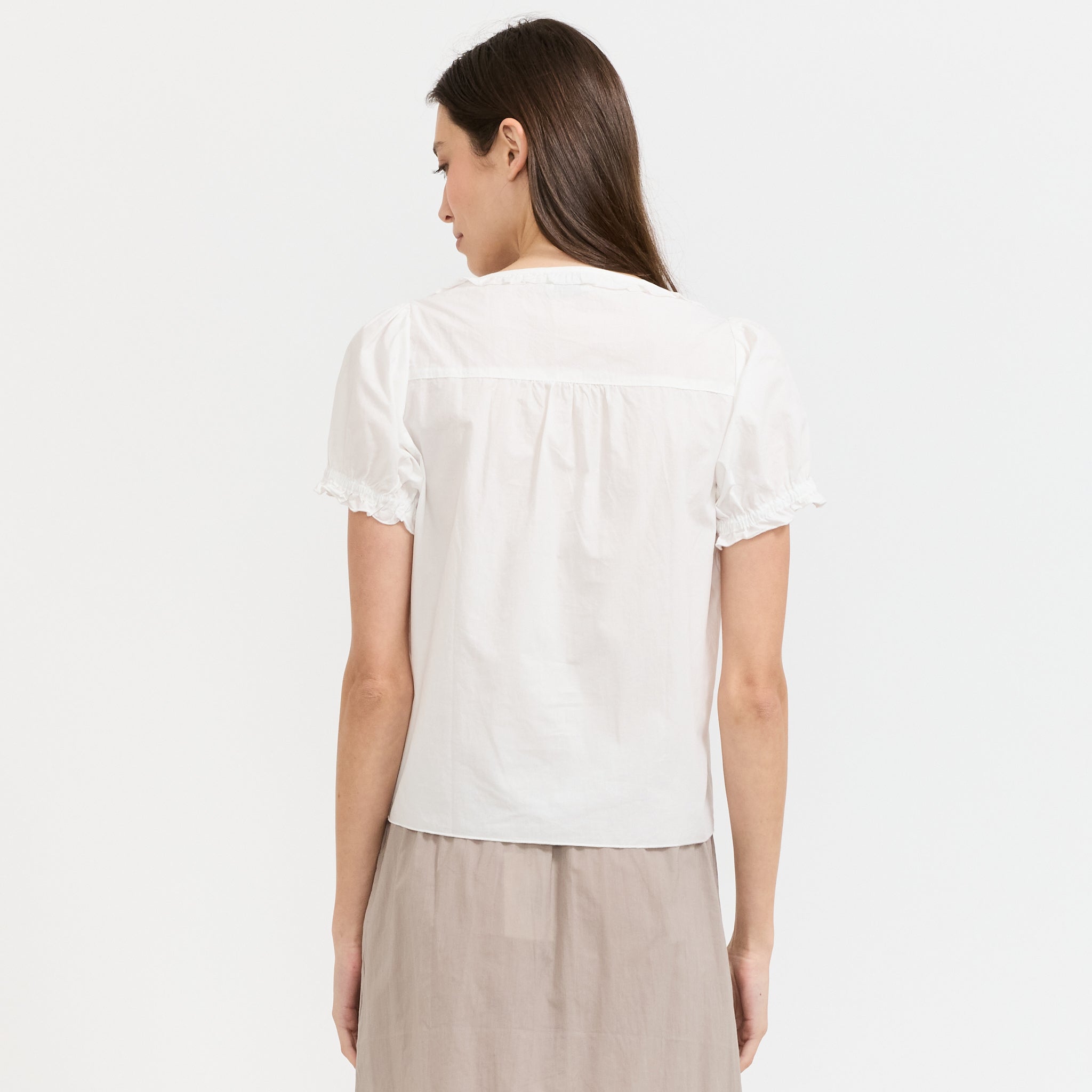 Flounced Top White