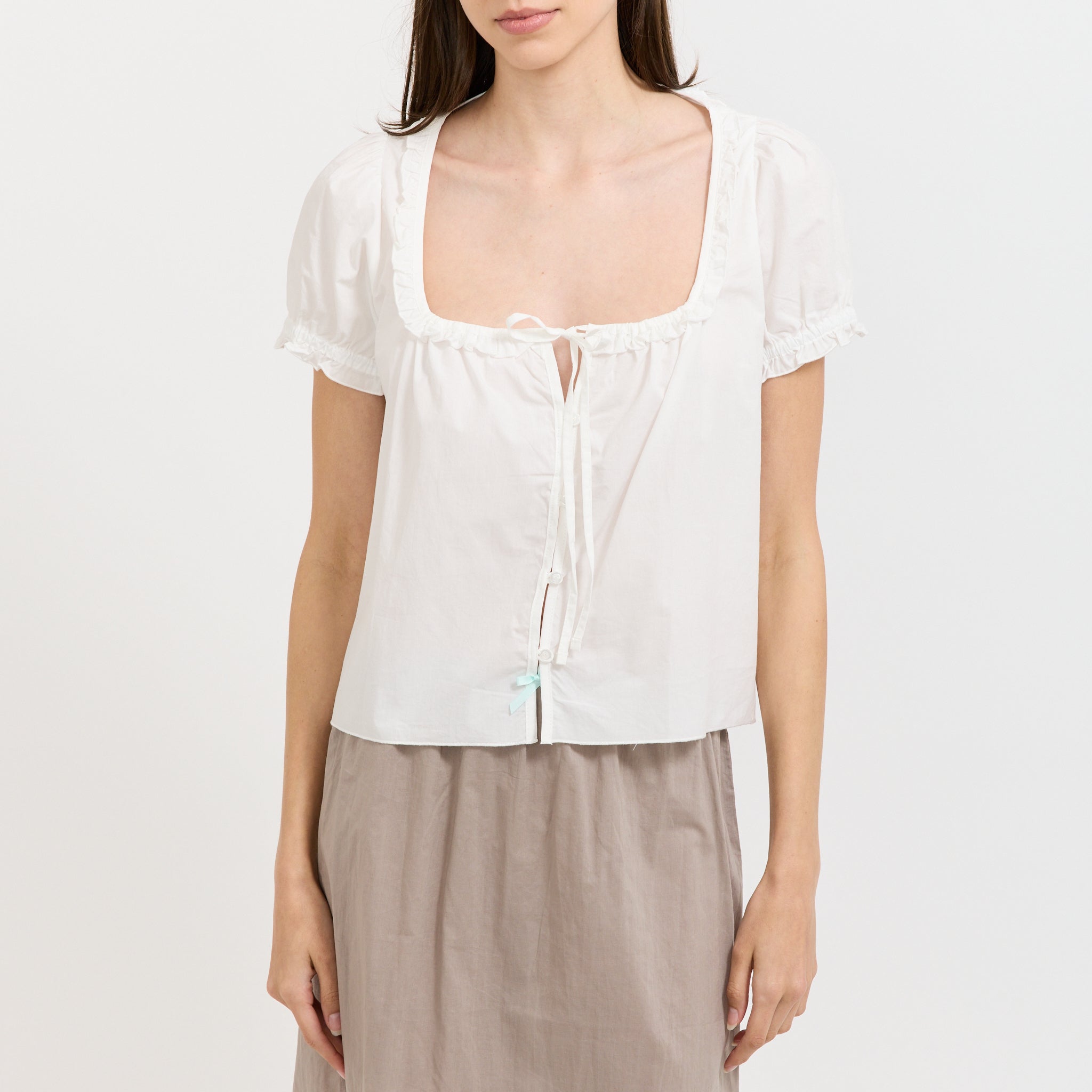 Flounced Top White
