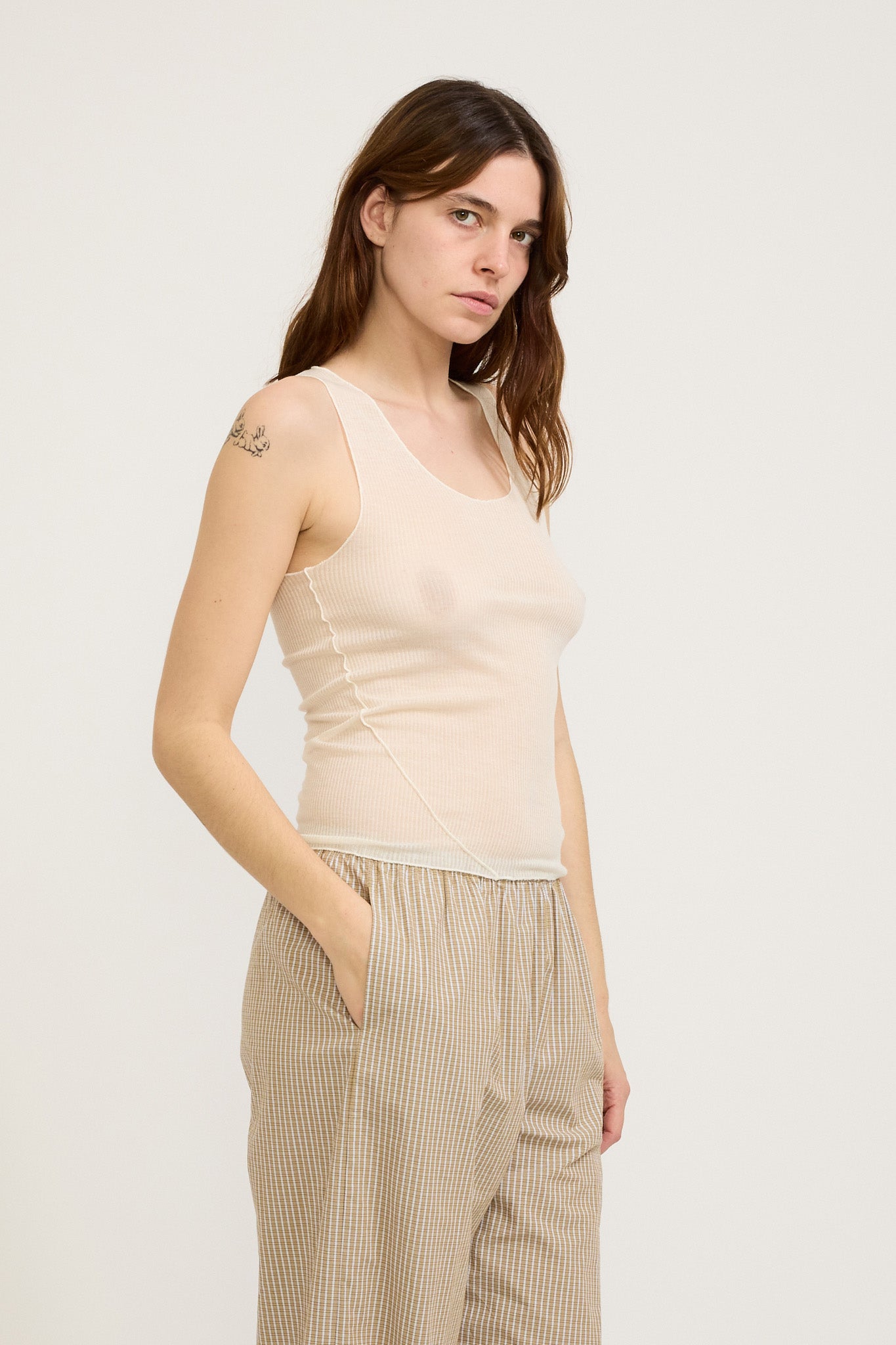 Deiji Studios | Knit Tank Off White | Maplestore