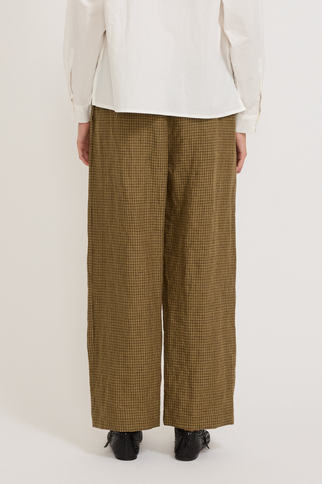 Linen Ease Trouser Pine Check