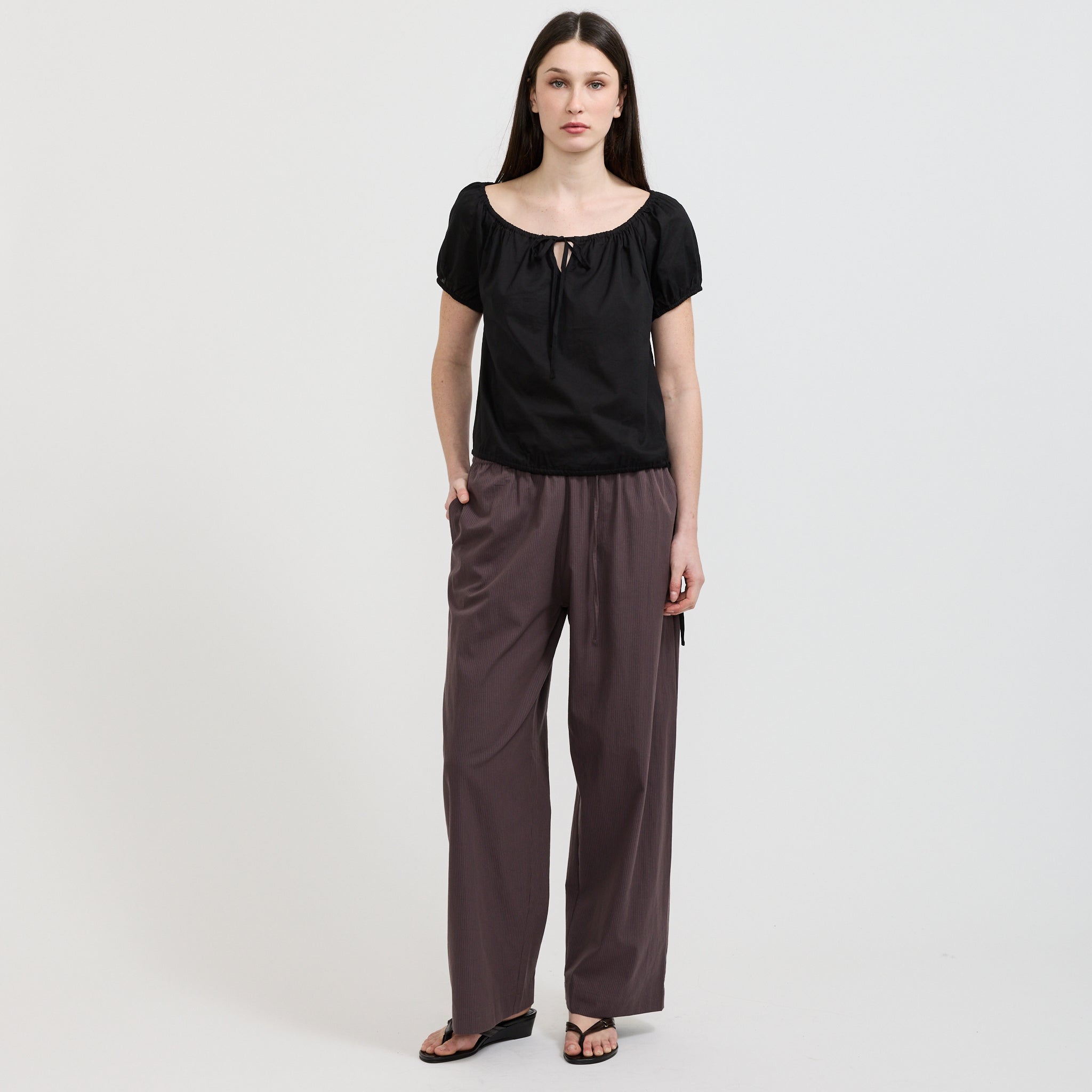 Loop Pant Mulberry Stripe