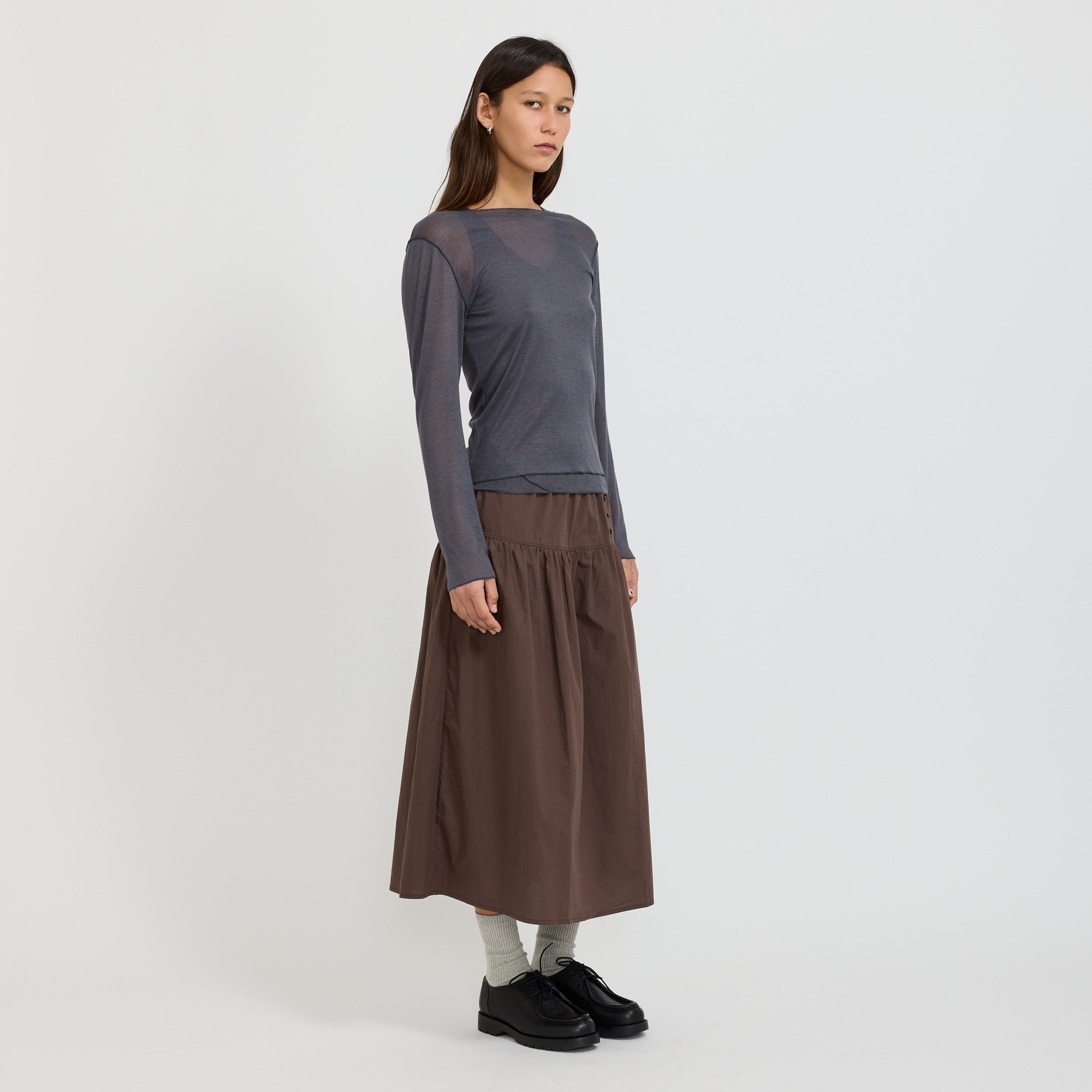 Knit Long Sleeve Steel