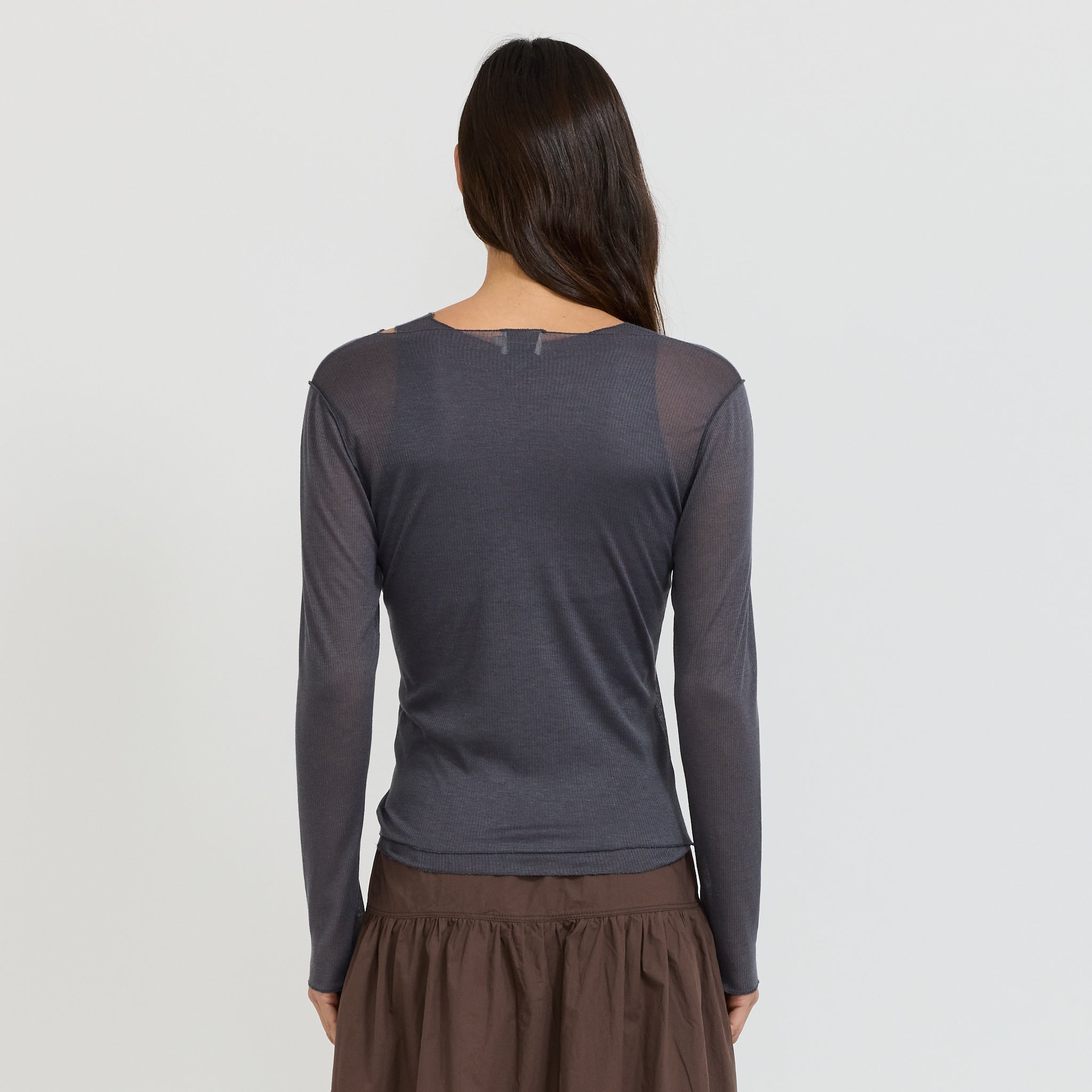 Knit Long Sleeve Steel
