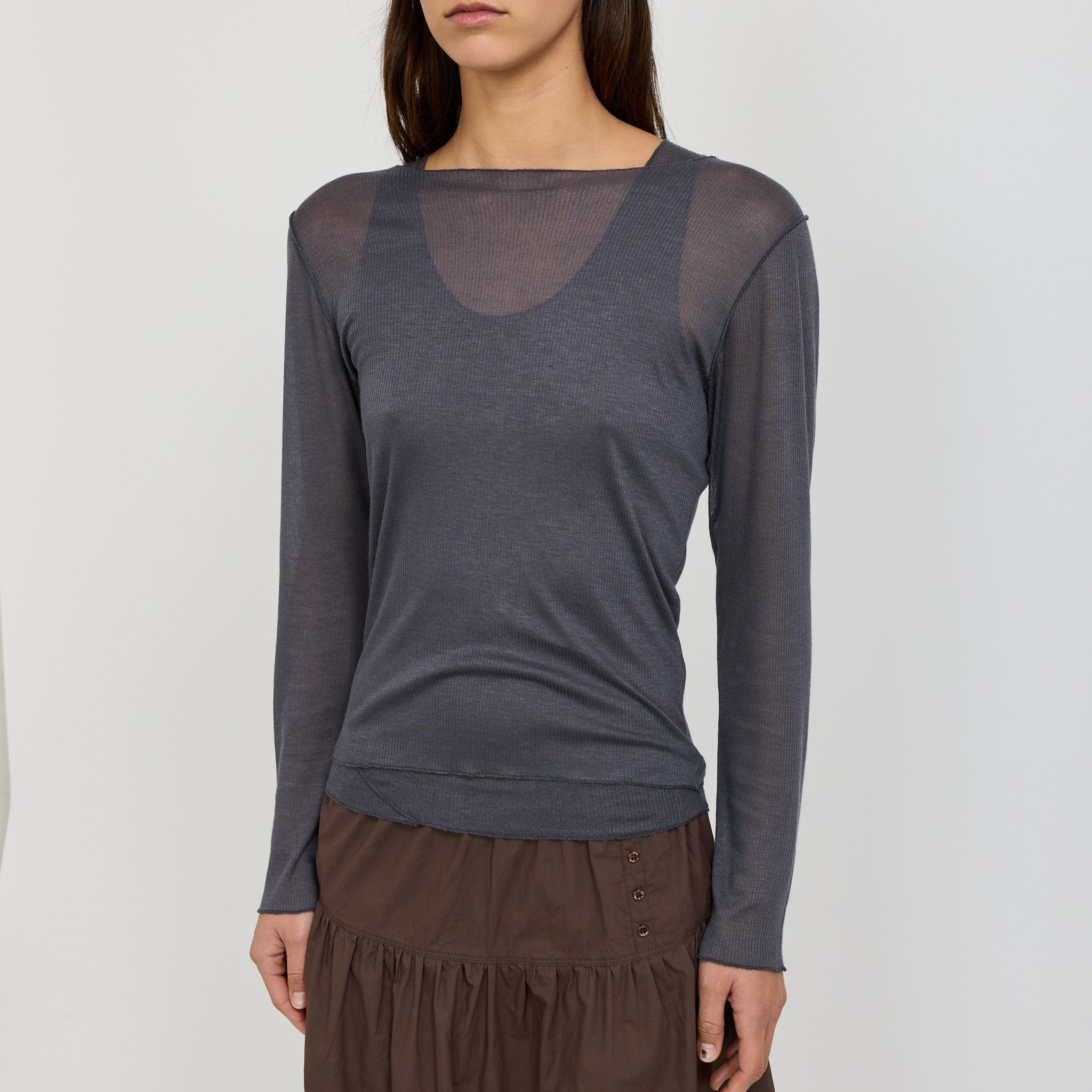 Knit Long Sleeve Steel