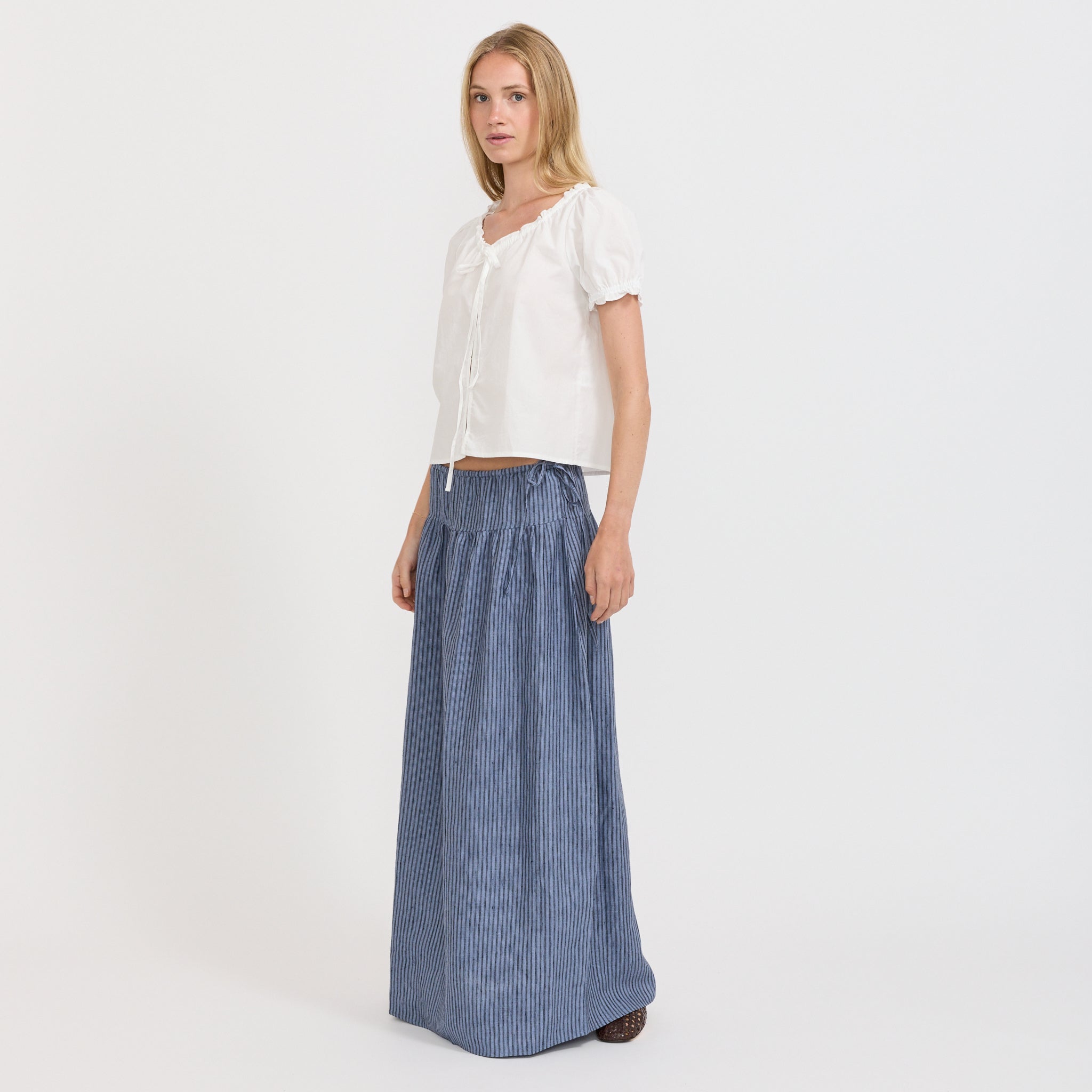 Deiji Studios | Maxi Skirt Azure Stripe | Maplestore