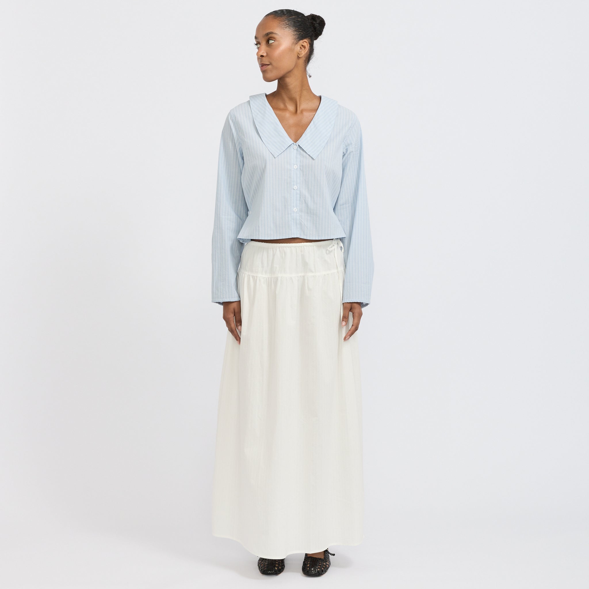 Maxi Skirt White Texture