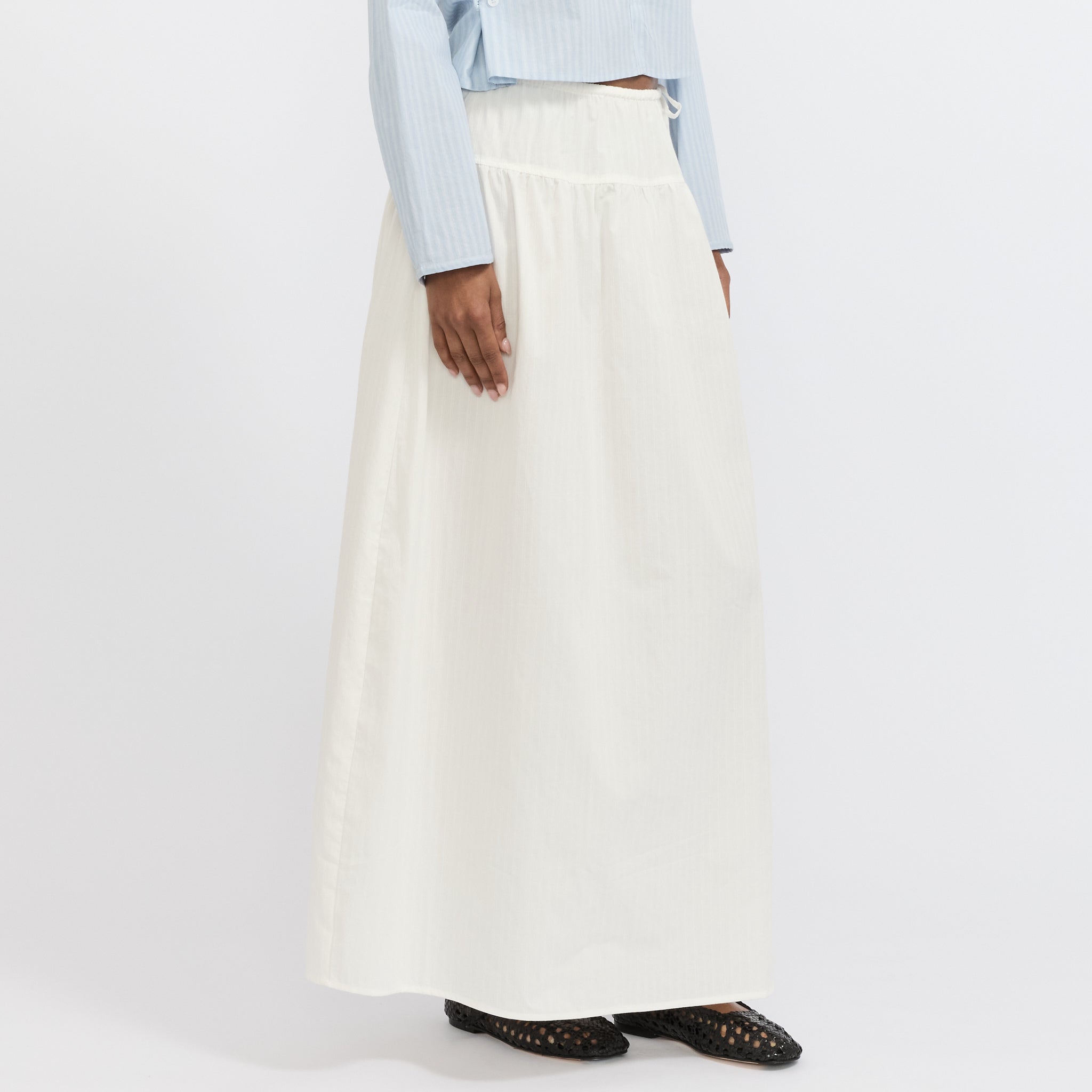 Maxi Skirt White Texture