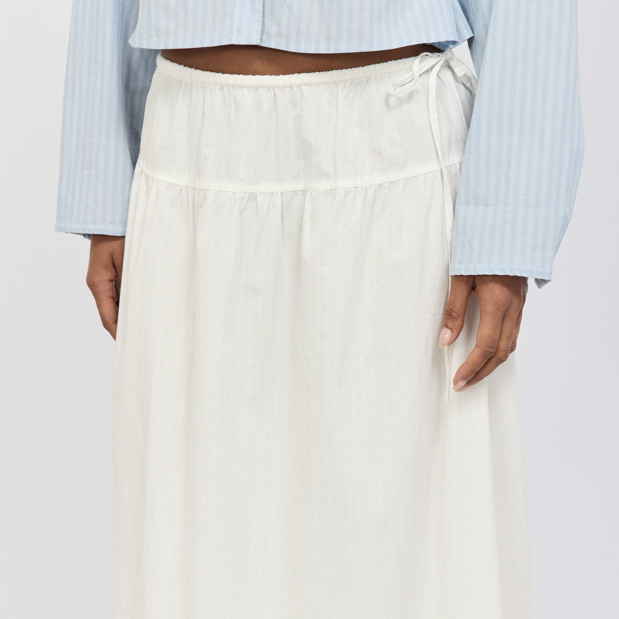 Maxi Skirt White Texture