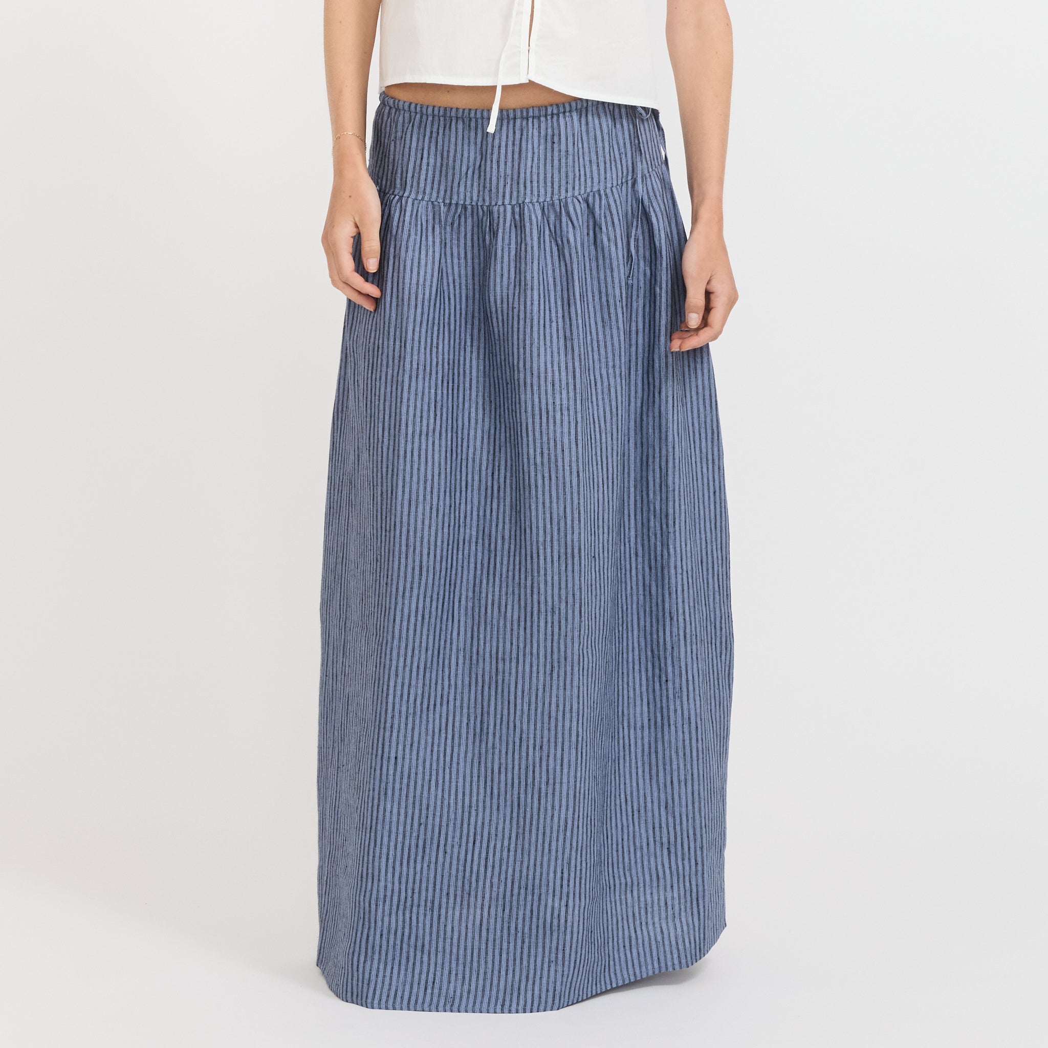 Deiji Studios | Maxi Skirt Azure Stripe | Maplestore