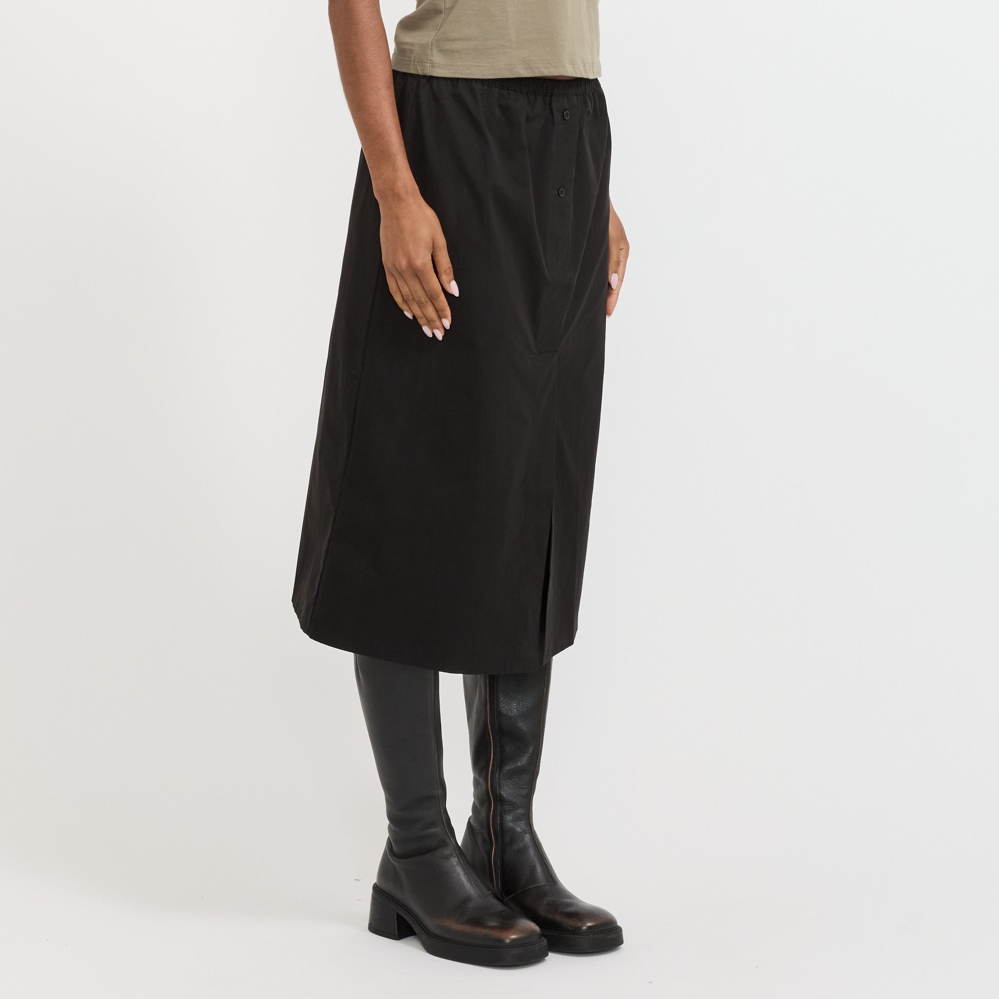 Deiji Studios | Overlap Skirt Black | Maplestore