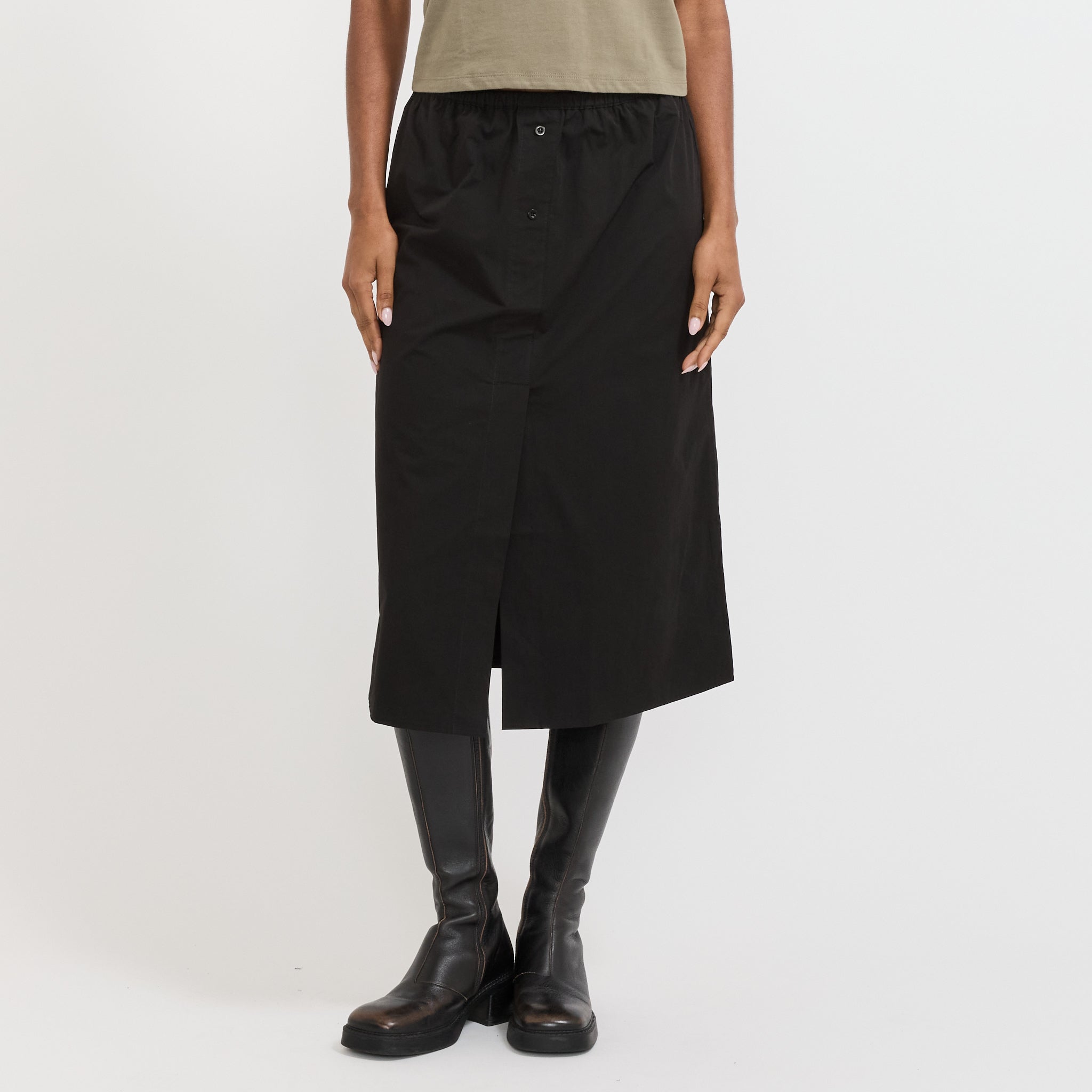 Deiji Studios | Overlap Skirt Black | Maplestore