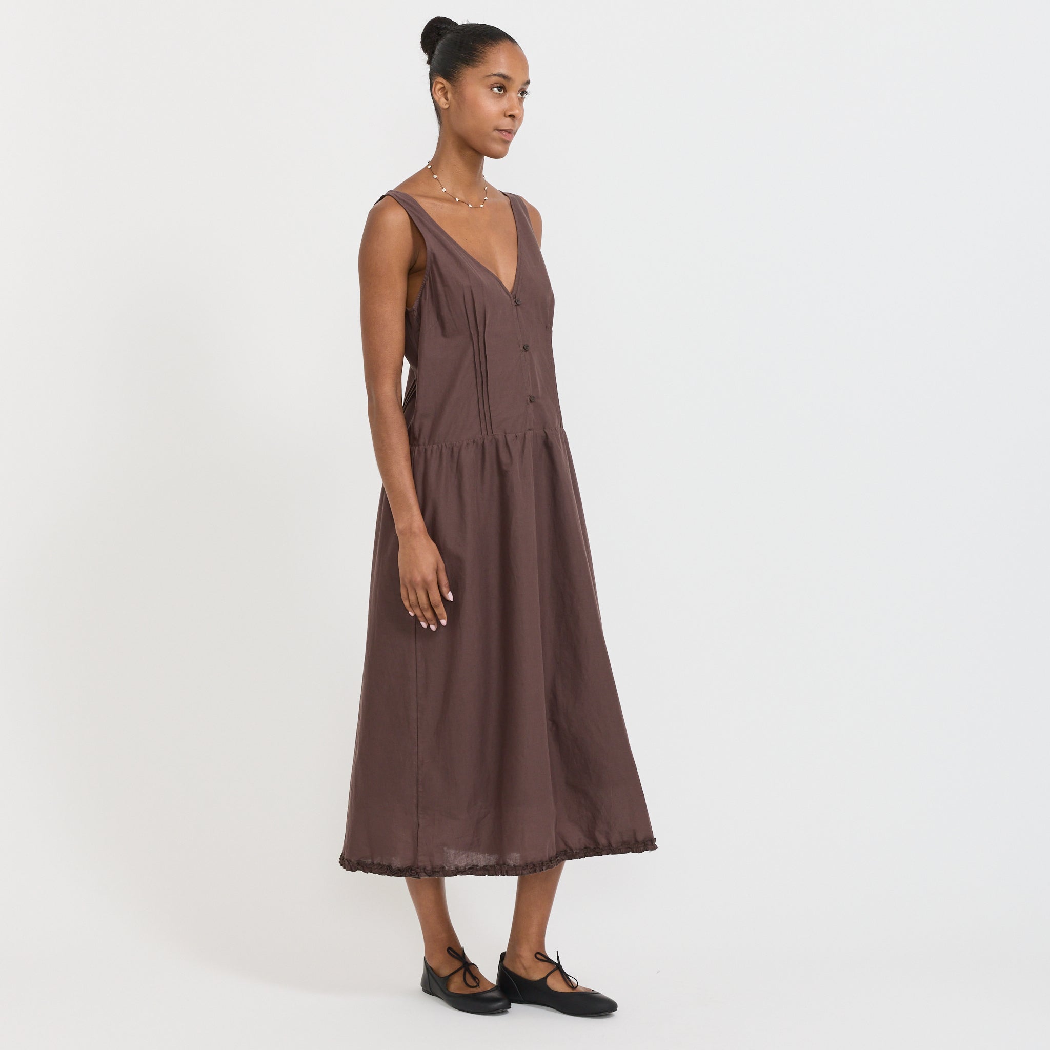 Pintuck Dress Raisin