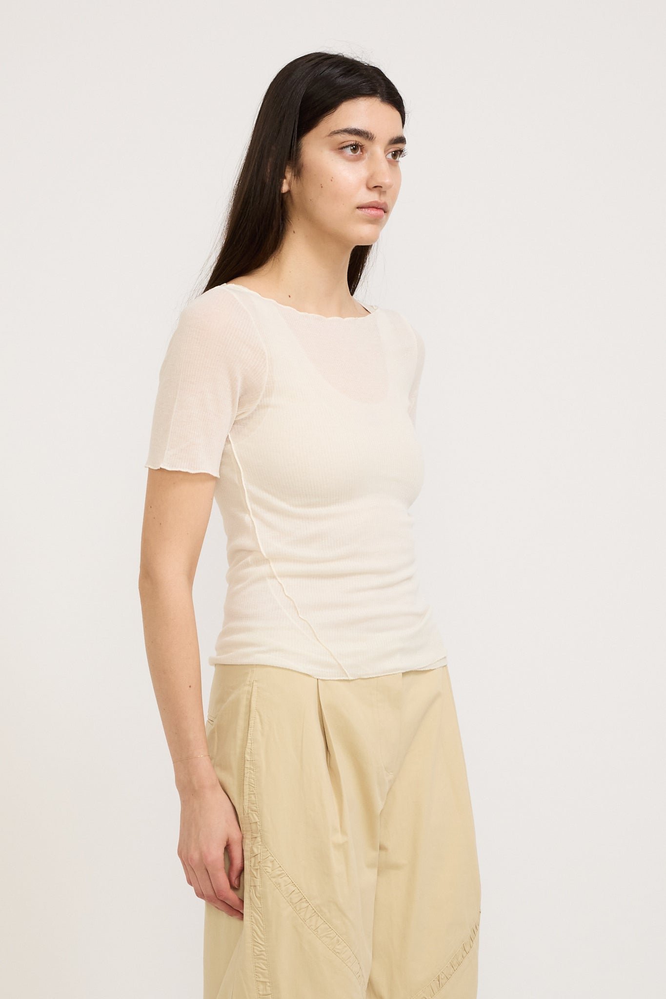 Deiji Studios | Square Knit Tee Off White | Maplestore