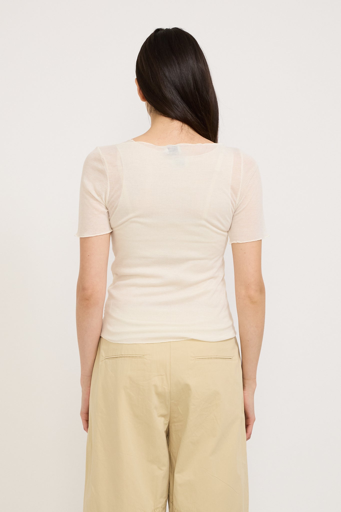 Deiji Studios | Square Knit Tee Off White | Maplestore