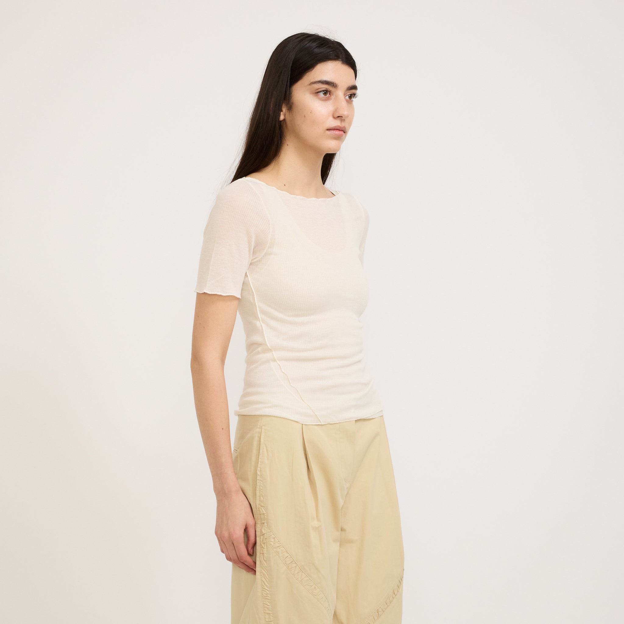 Square Knit Tee Off White