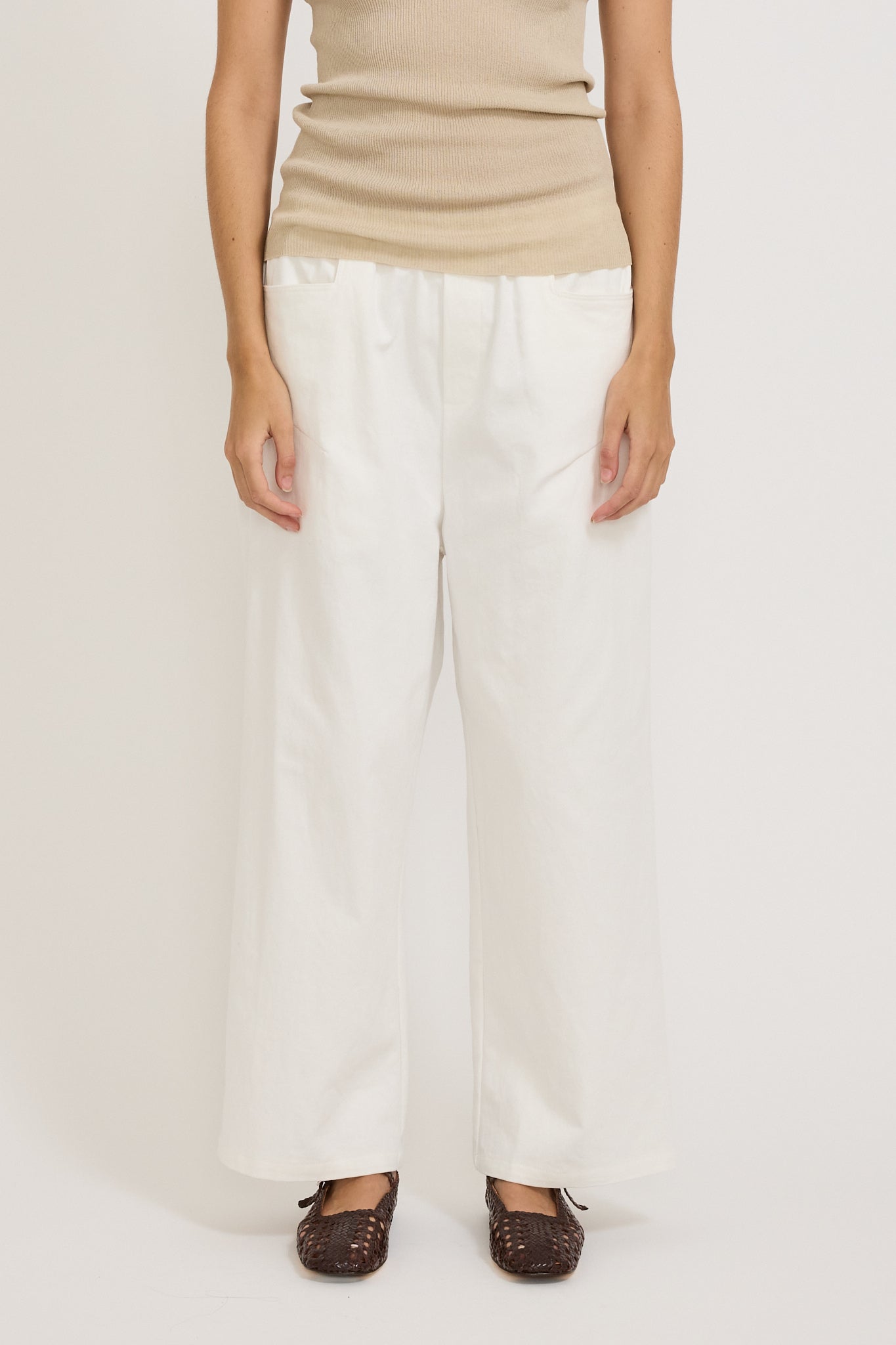 Square Pocket Pant White