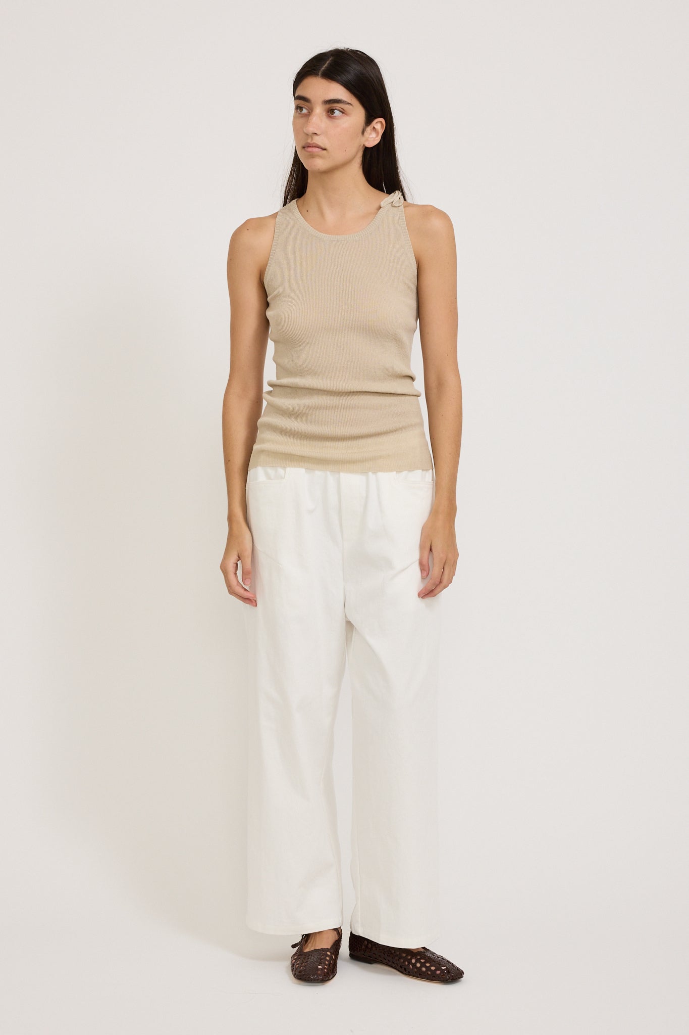 Square Pocket Pant White