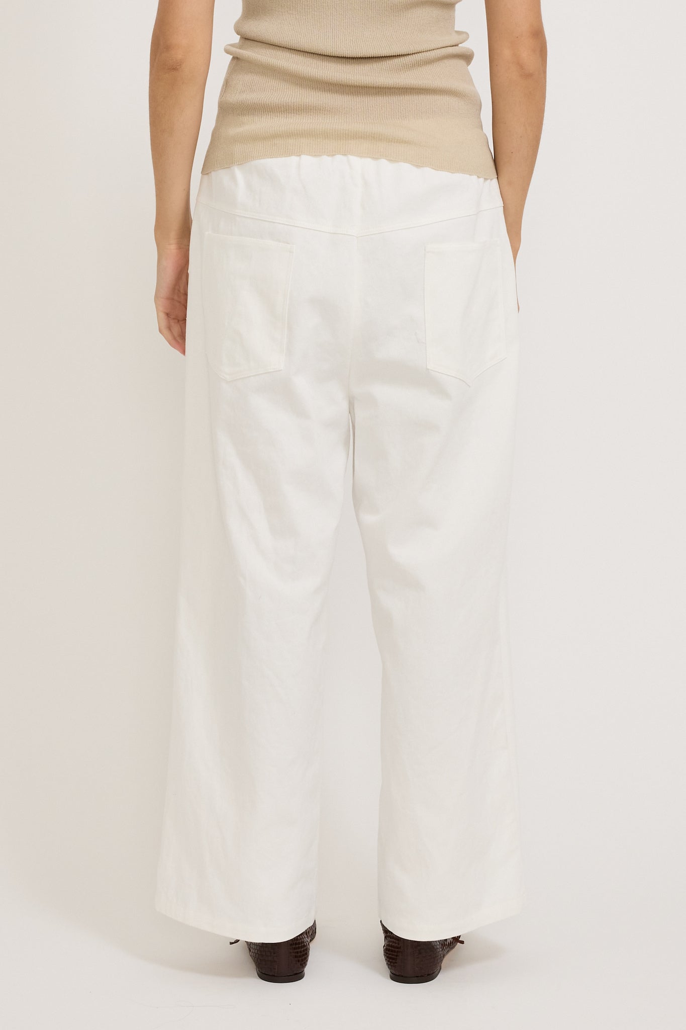 Square Pocket Pant White