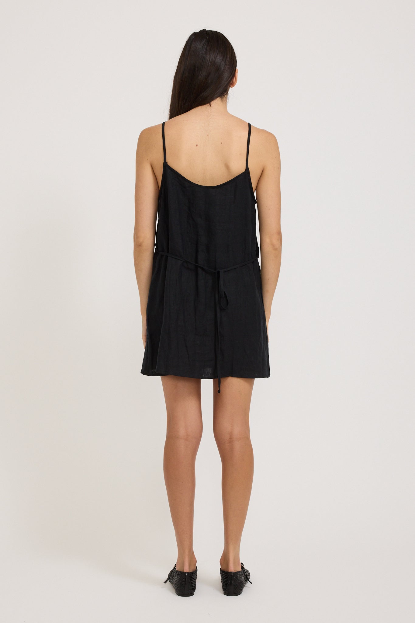 Tie Front Dress Black