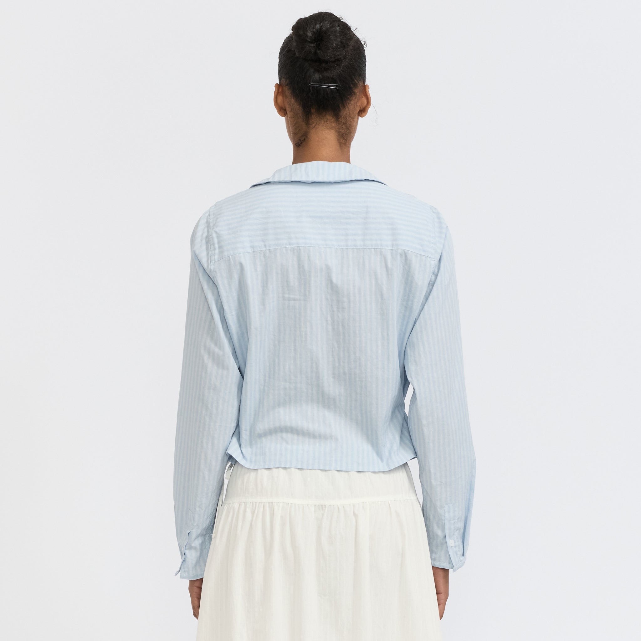 Waist Button Shirt Lake Blue Stripe