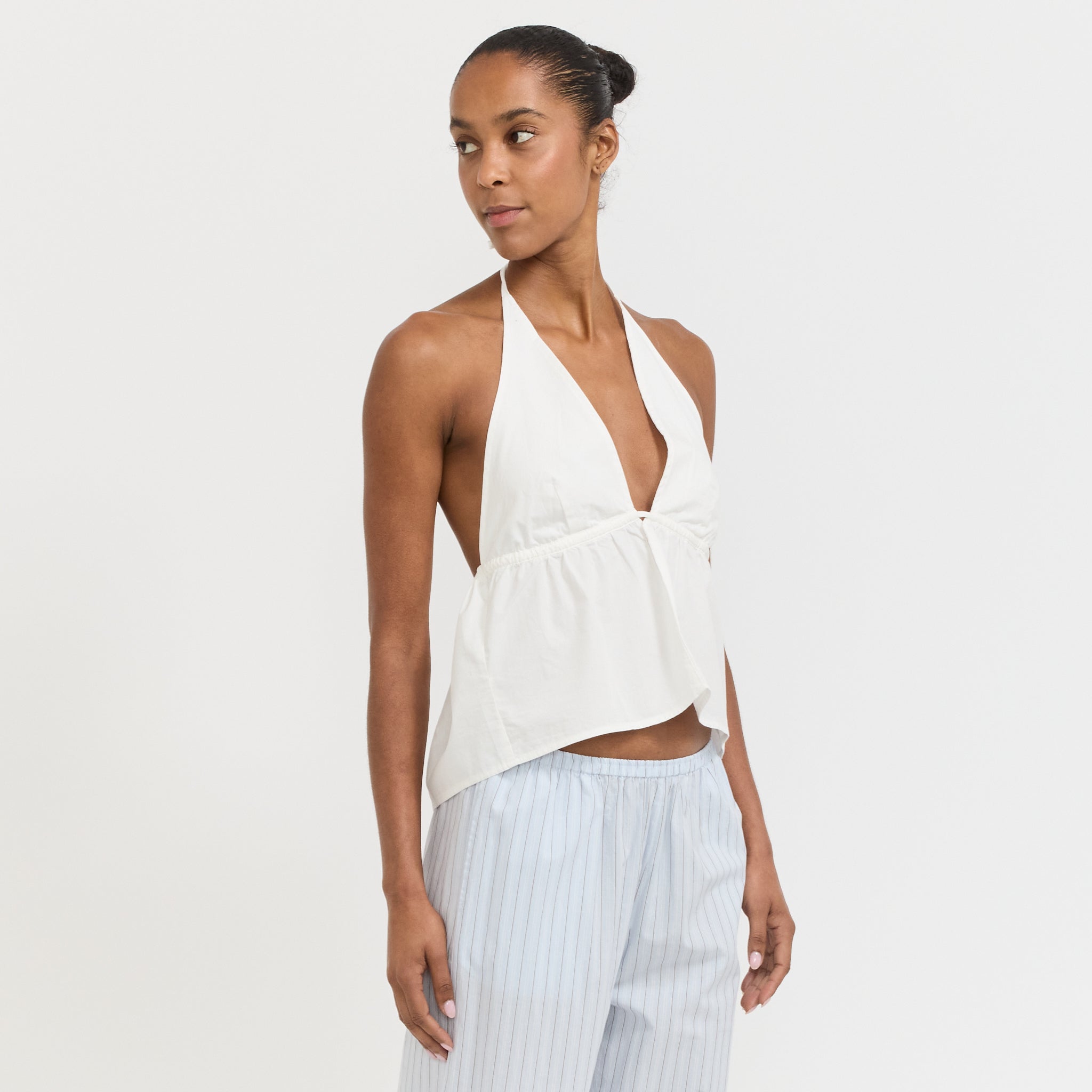 Button Halter White