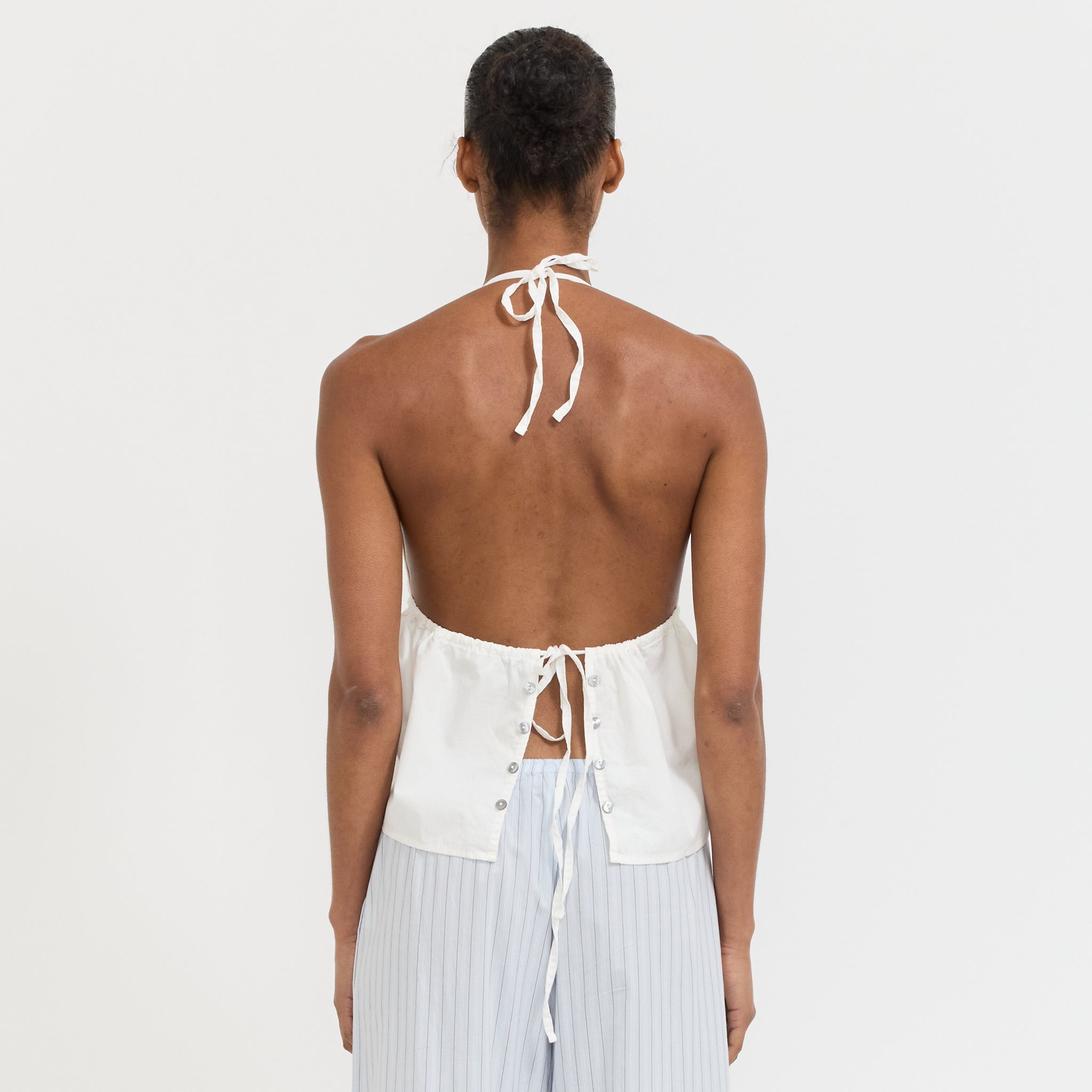Button Halter White