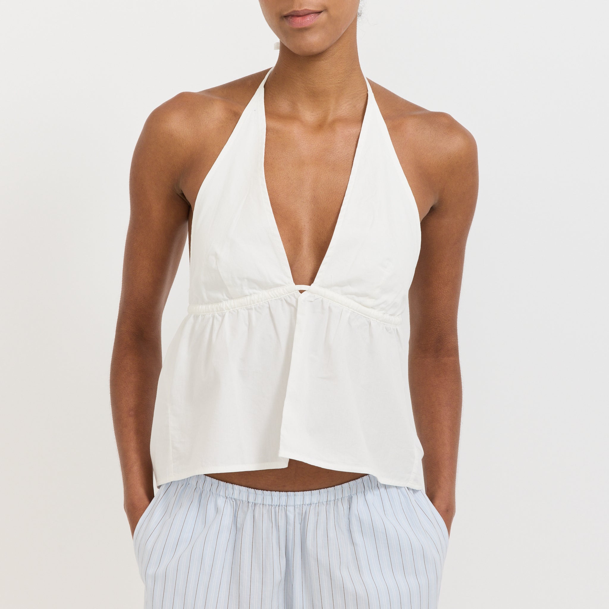 Button Halter White