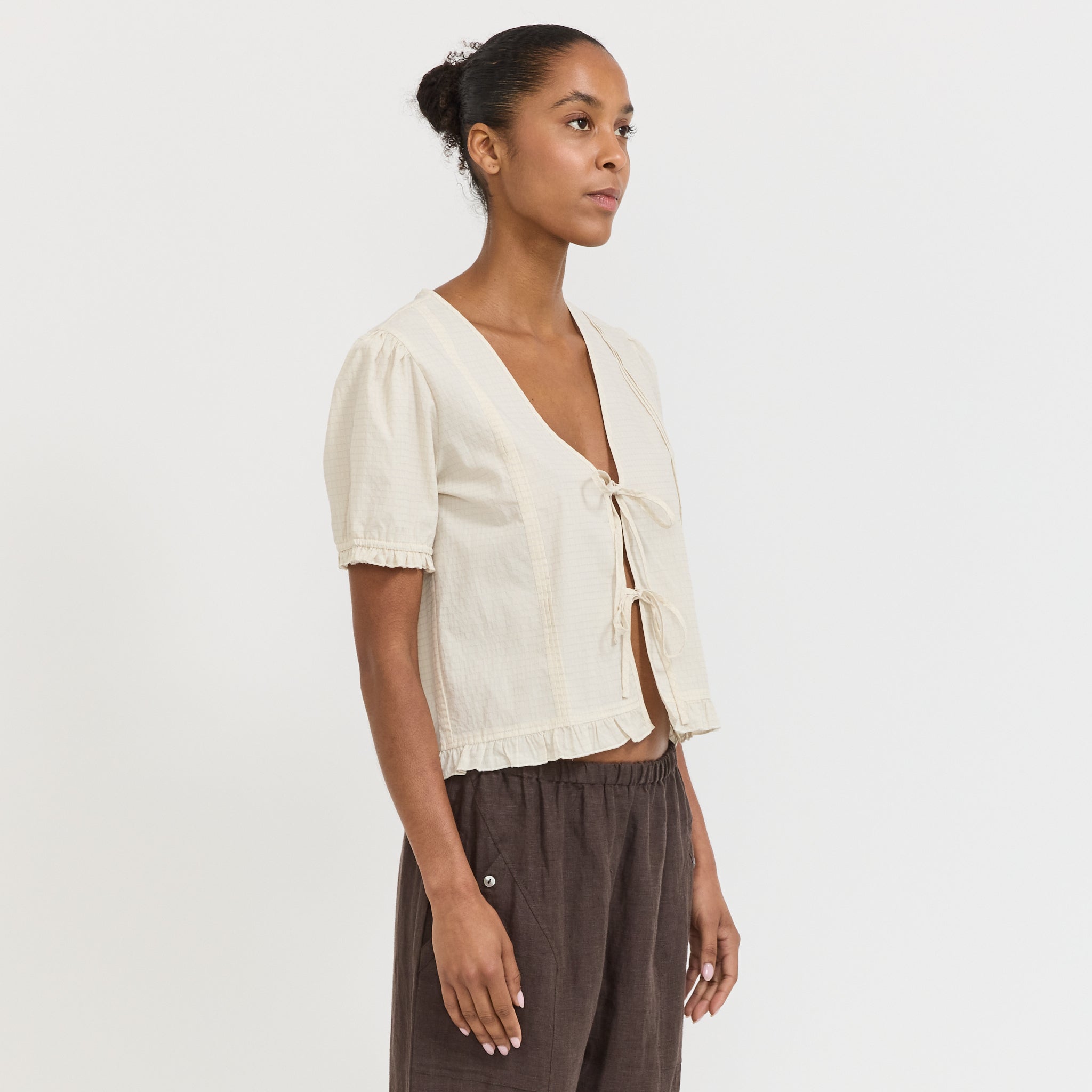 Pintuck Top Bone Check