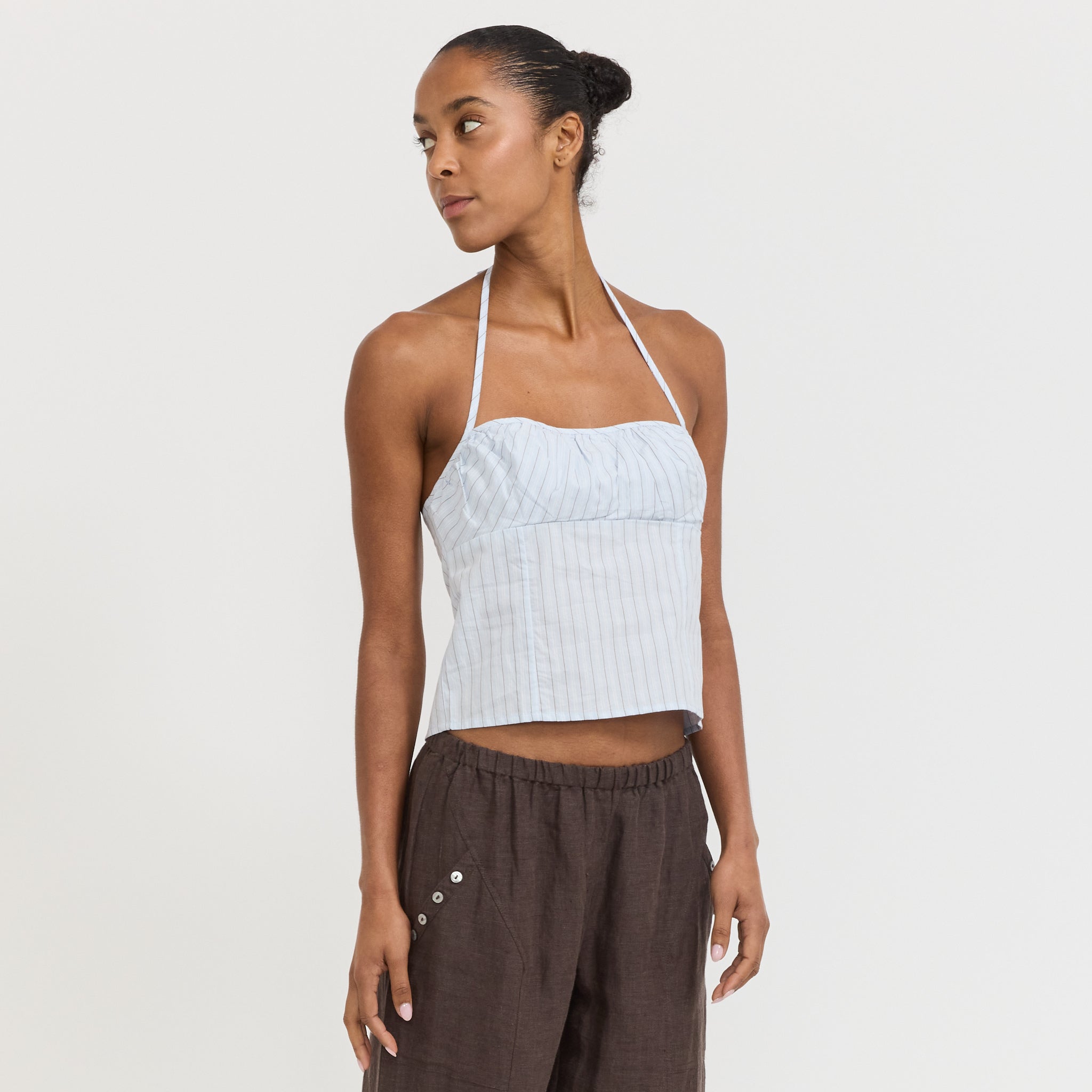 Strap Top Mineral Stripe | Women's Organic Cotton Top | Maplestore