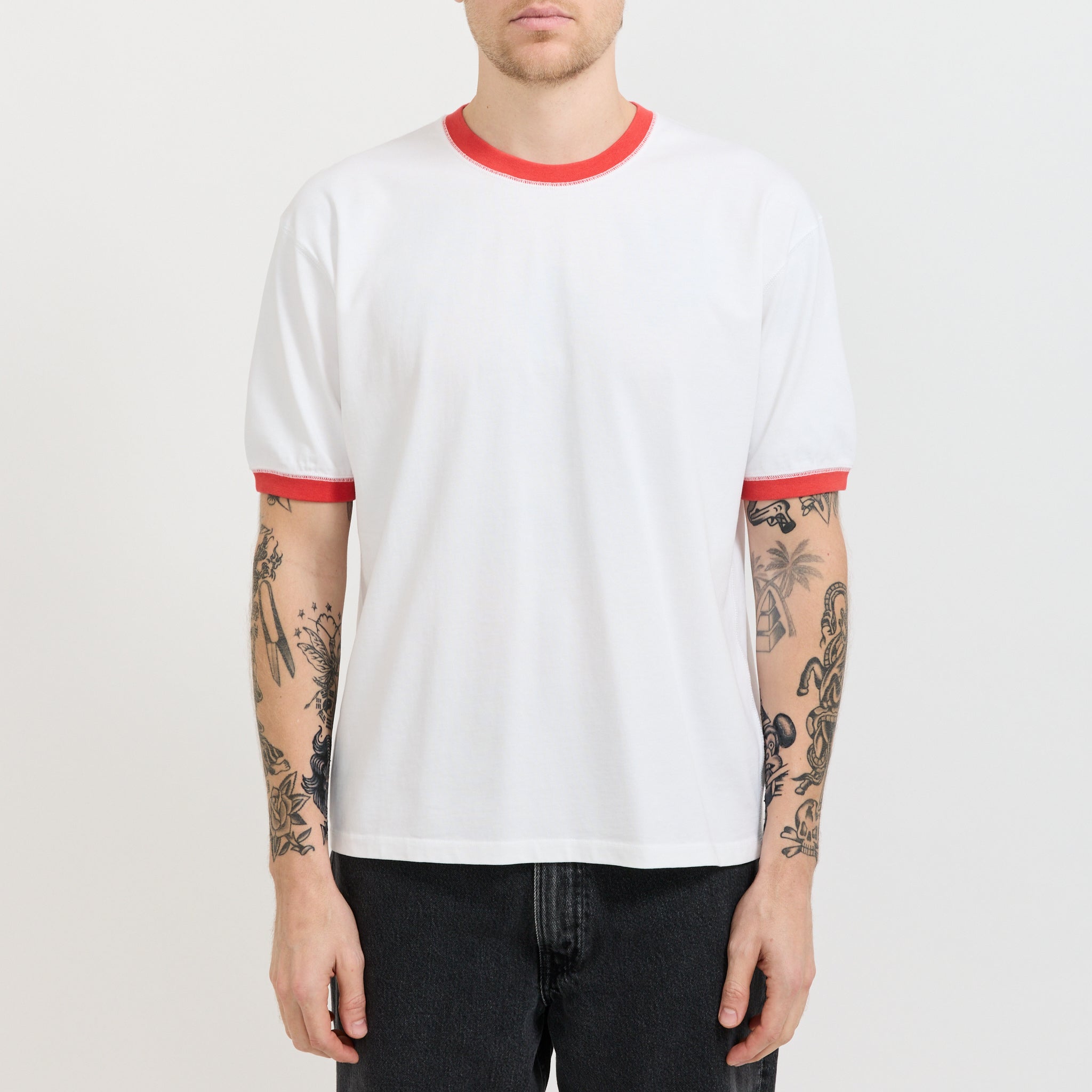 Accent Ringer Tee White/Orange