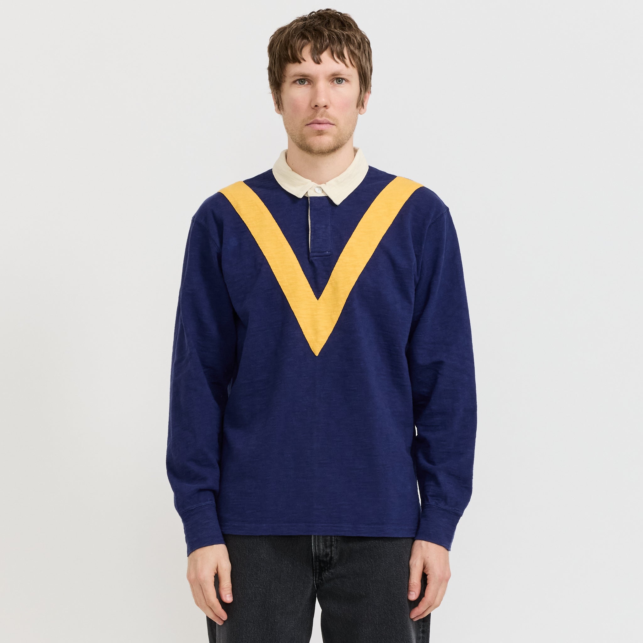 Chevron Flame Rugby Navy/Yellow