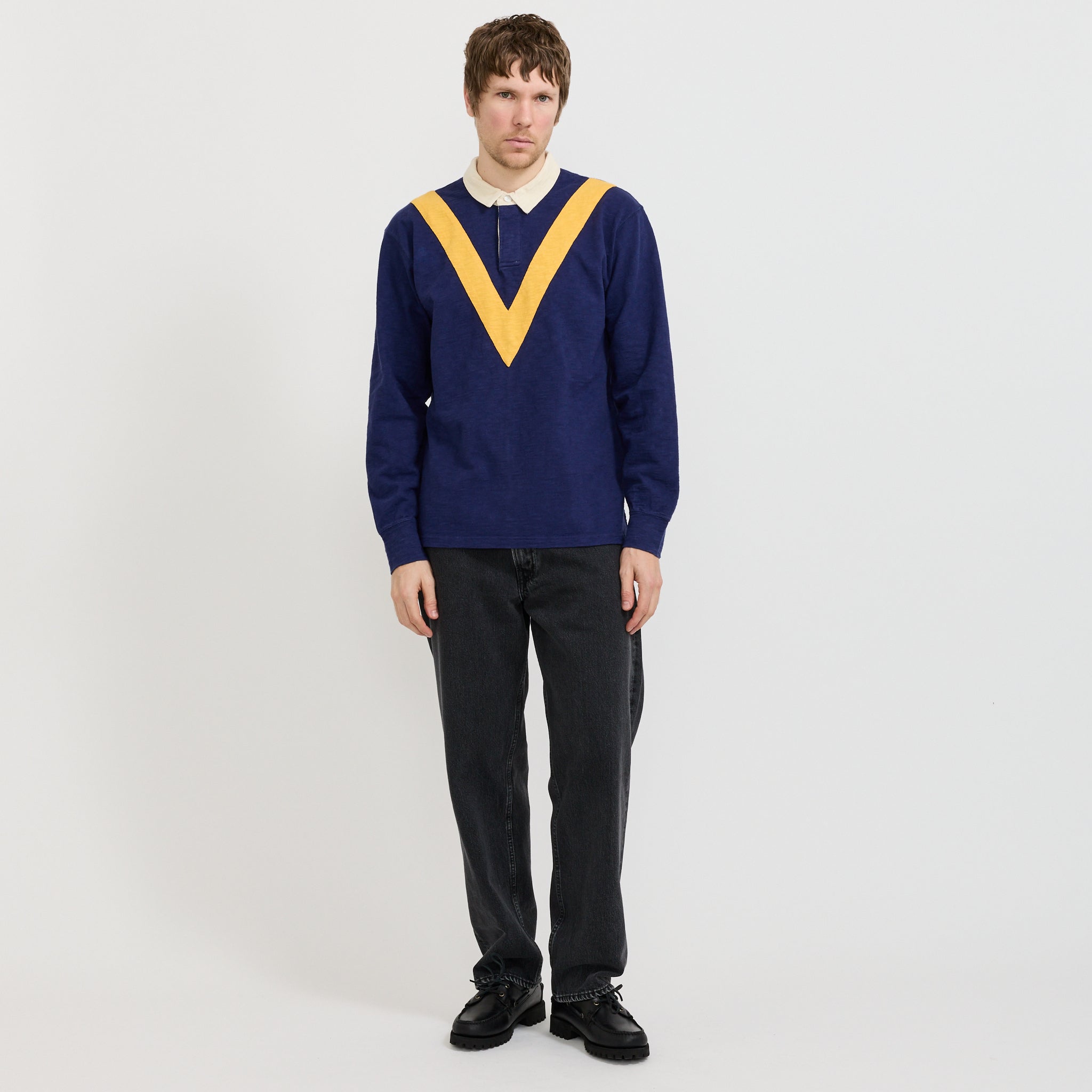 Chevron Flame Rugby Navy/Yellow