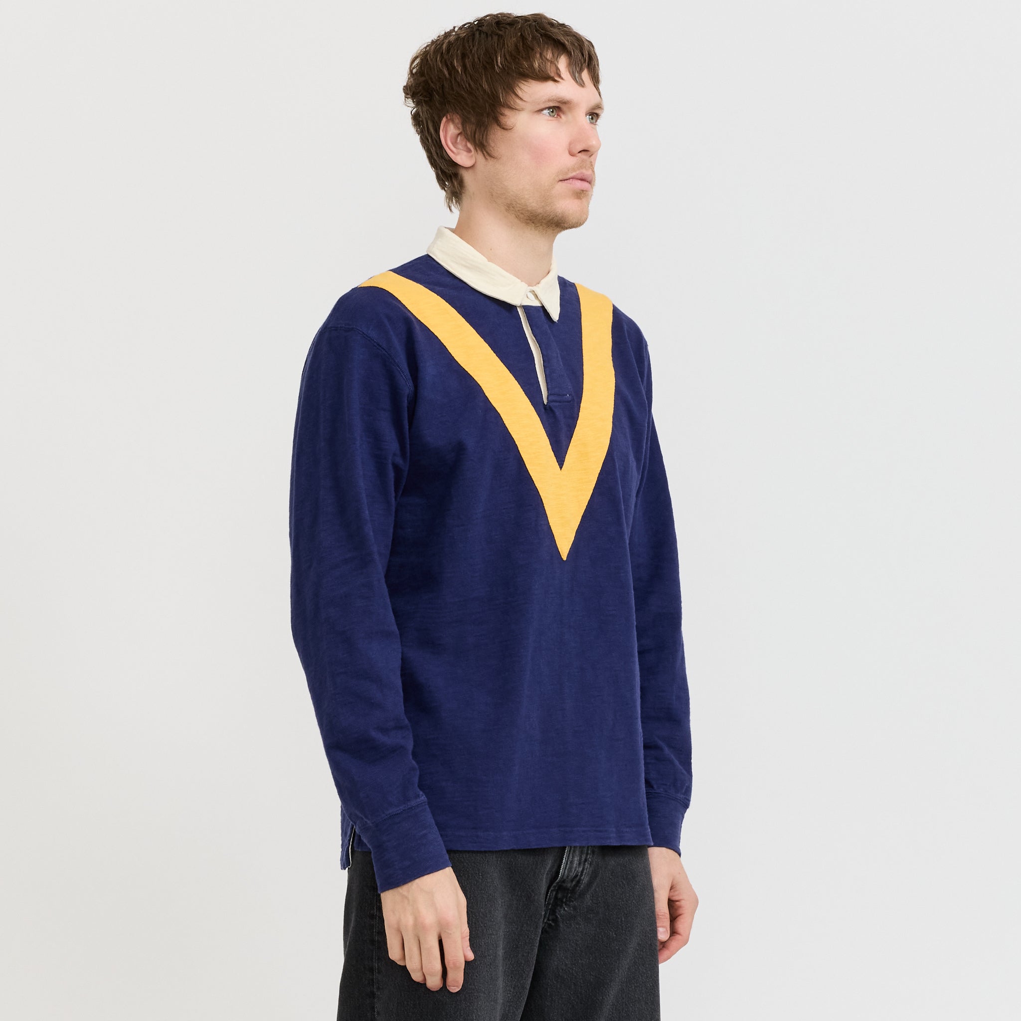 Chevron Flame Rugby Navy/Yellow