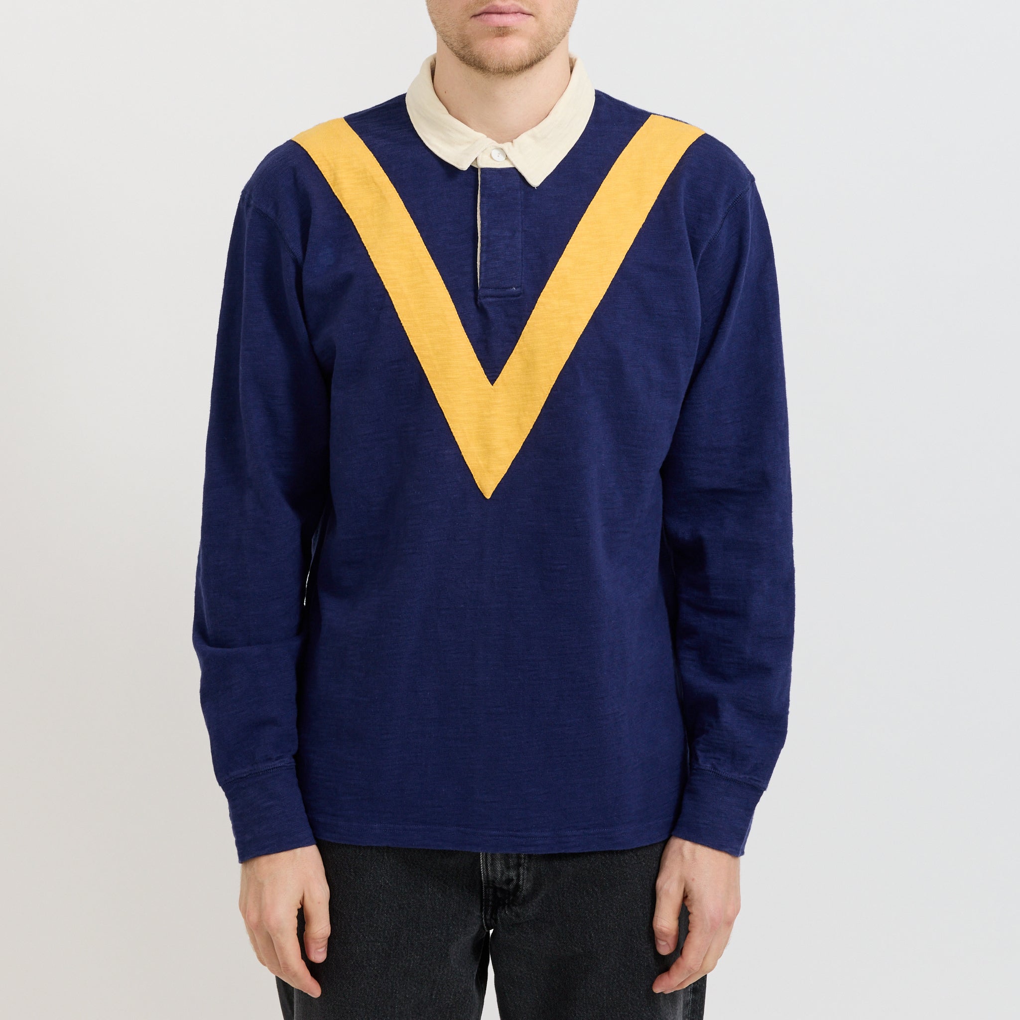 Chevron Flame Rugby Navy/Yellow