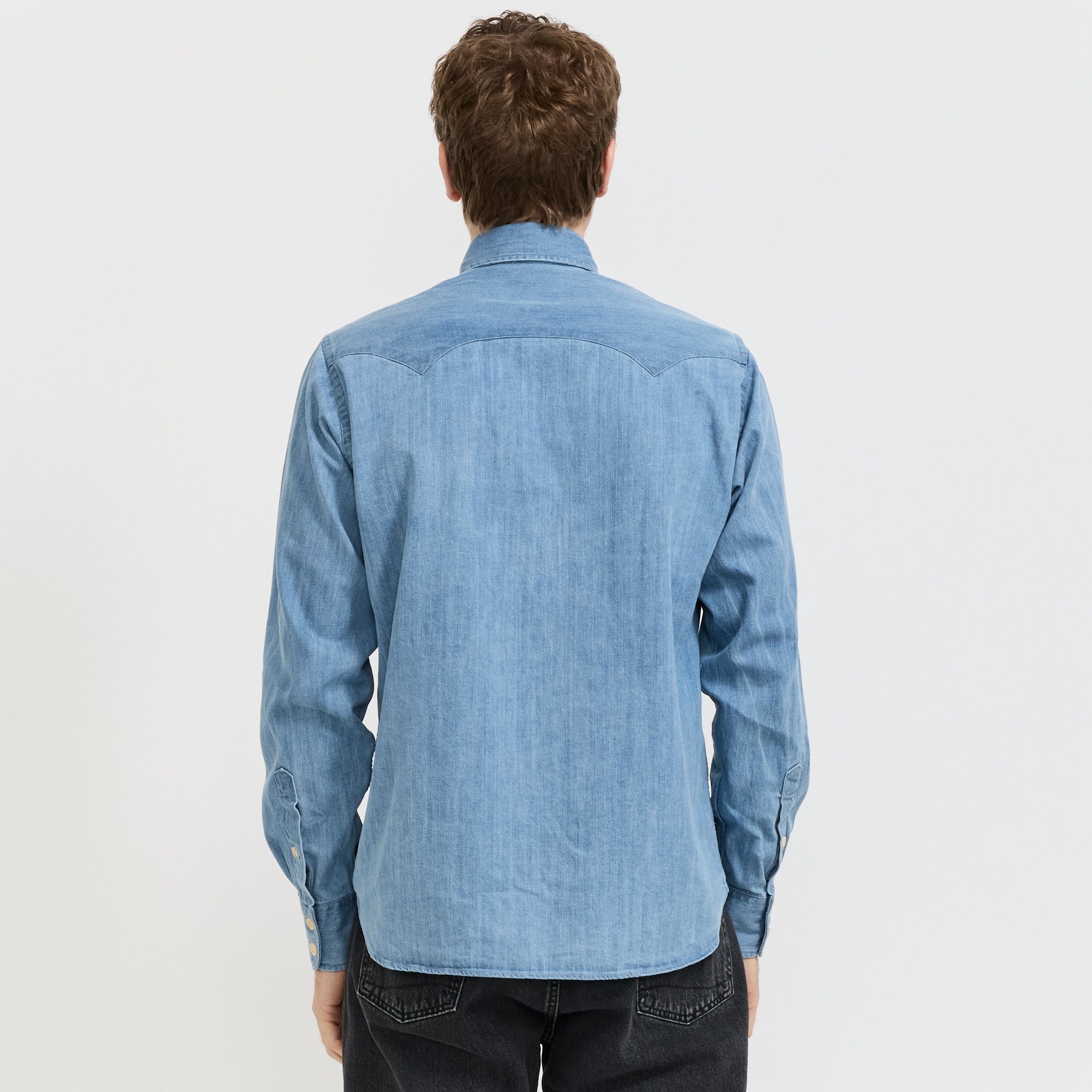 Denim Western Shirt Bleach Wash