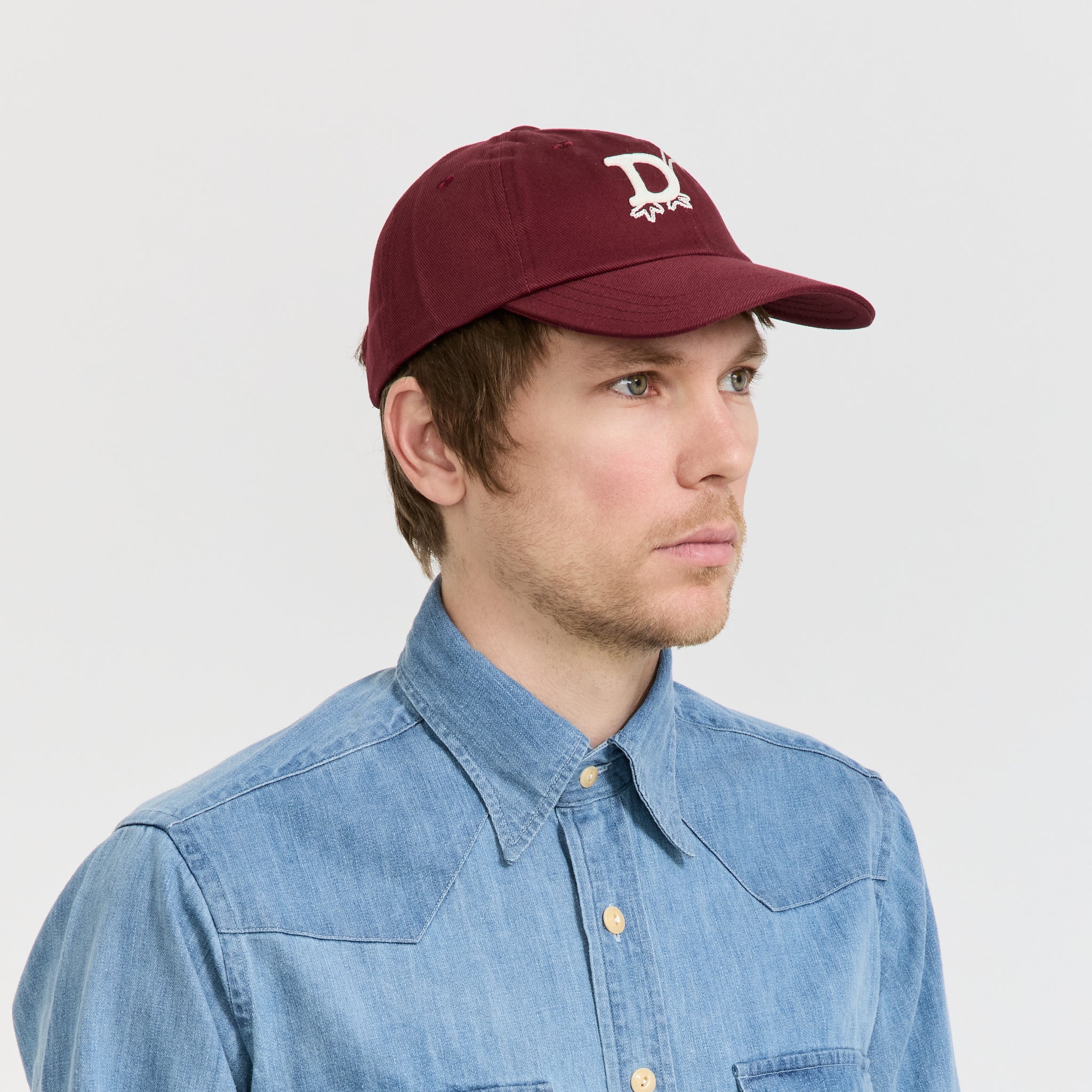 D Duck Twill Baseball Cap Burgundy